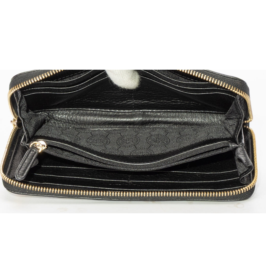 Michael Kors Black Zip Around Continental Wallet