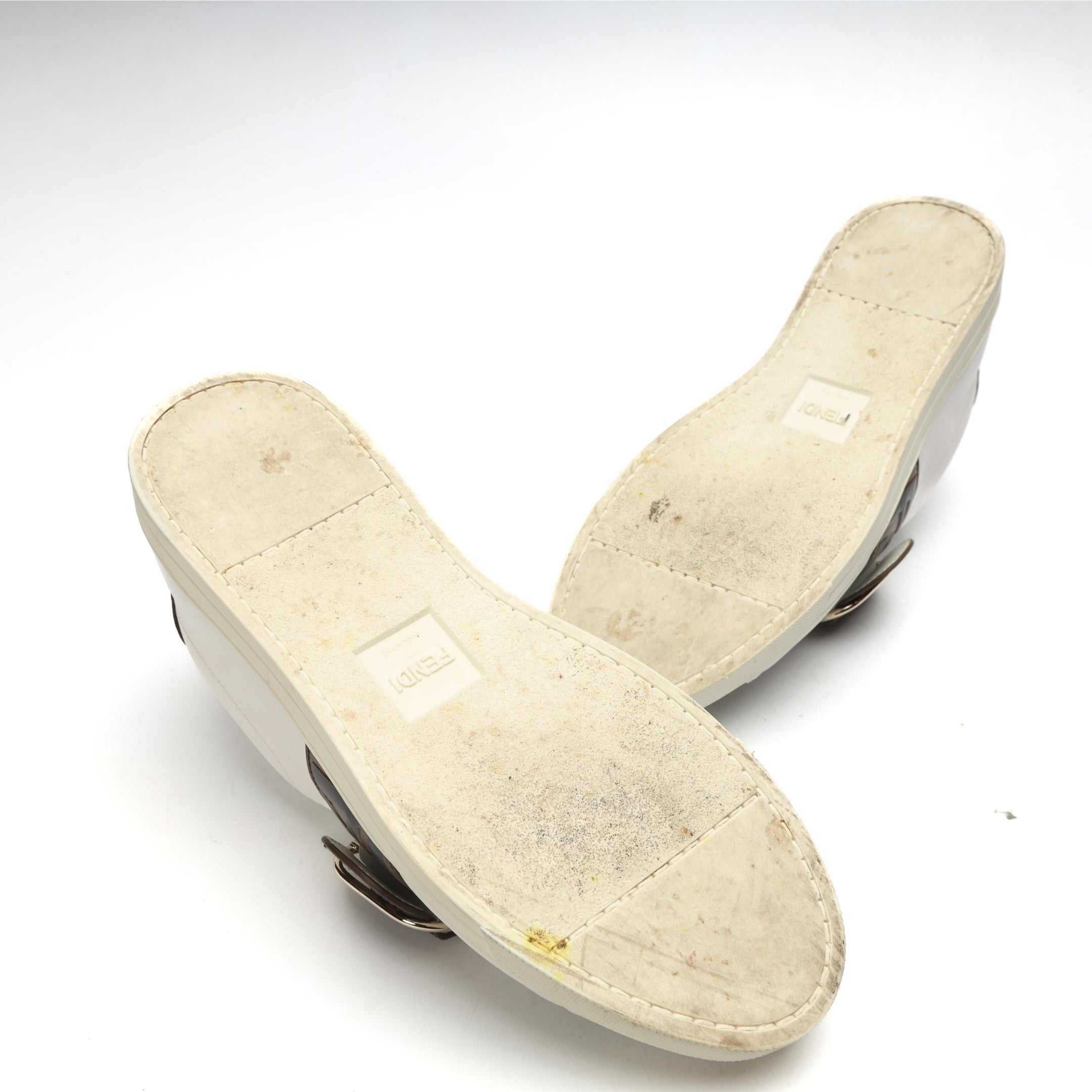 Fendi White/Brown FF Low Top Sneakers