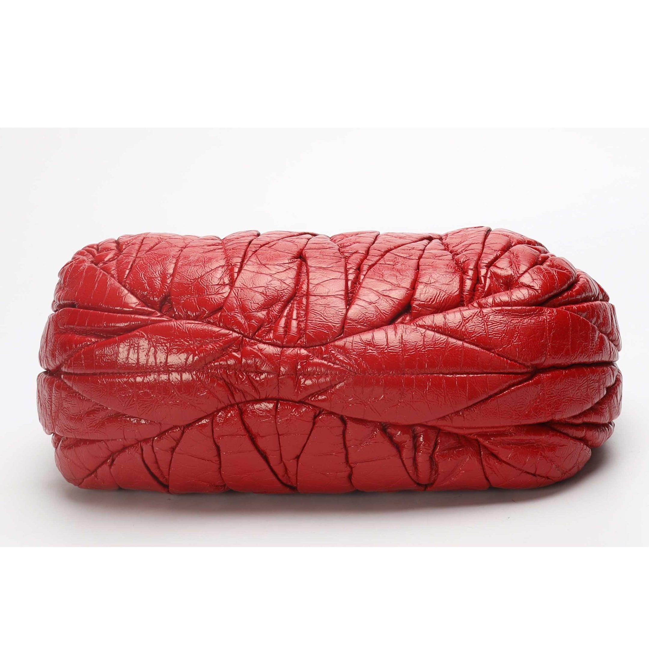 Miu Miu Red Matelasse Tote Shoulder Bag