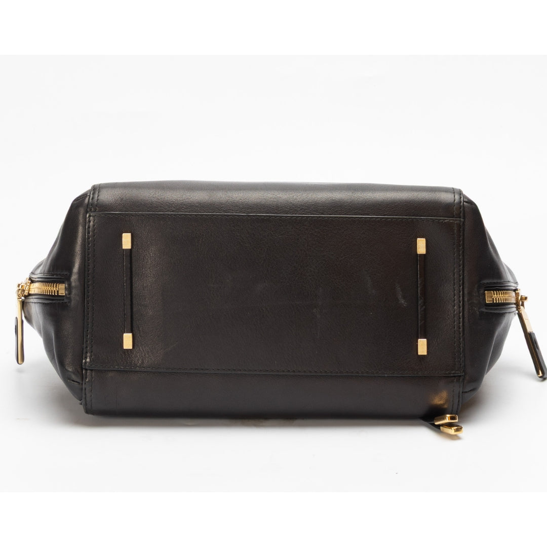 Salvatore Ferragamo Black East-West Convertible Satchel