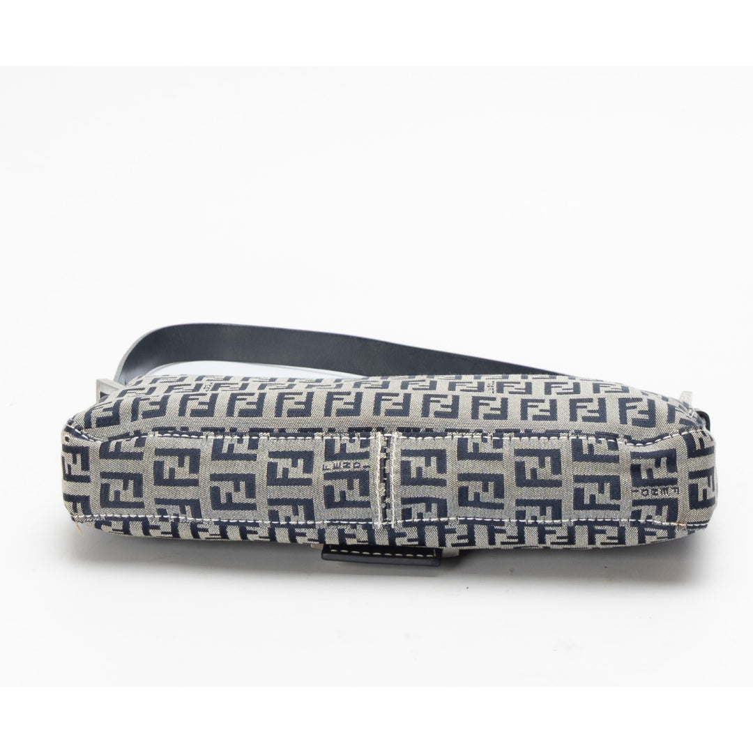 Fendi Blue Zucchino FF Flap Pochette Bag