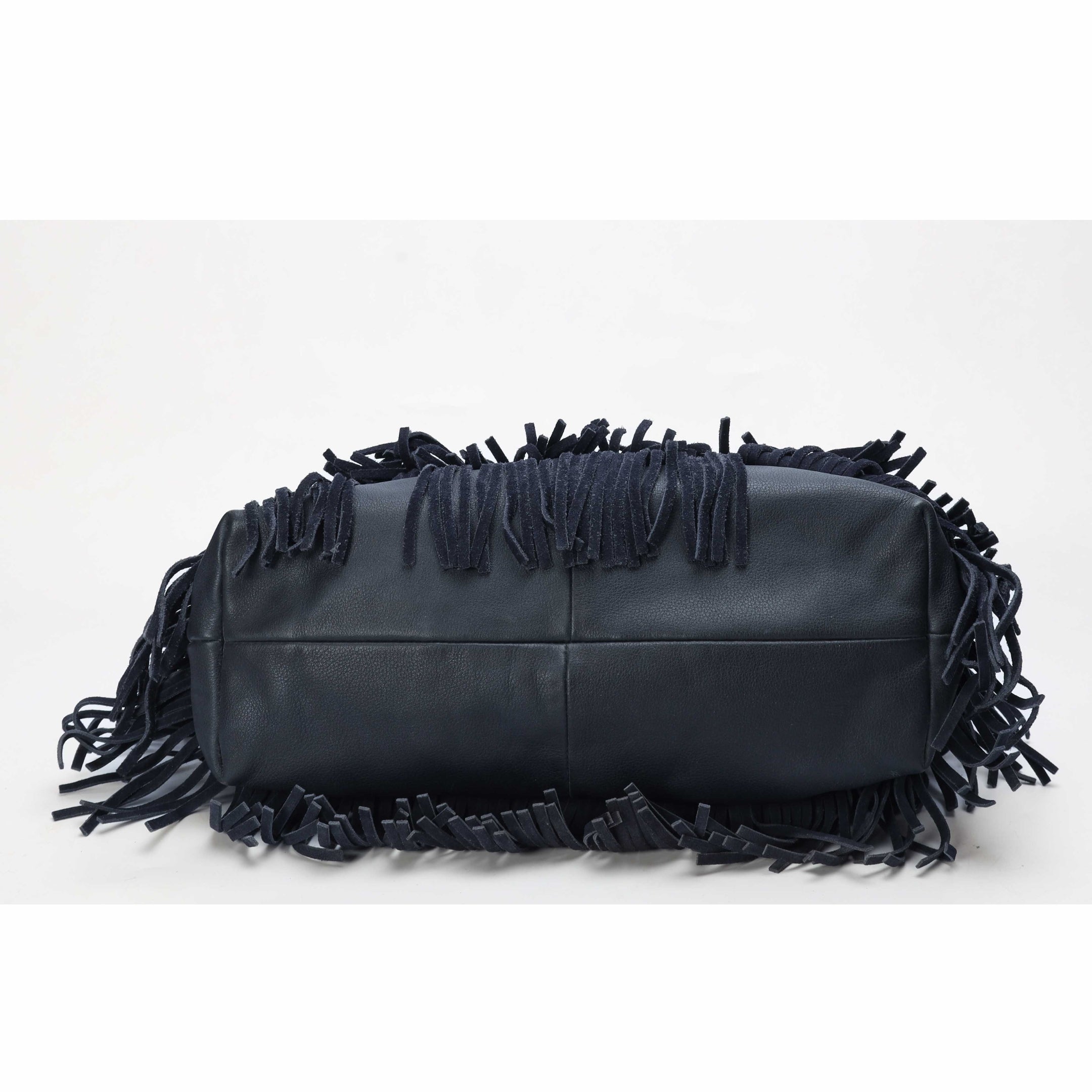 Tory Burch Navy Fringed Crossbody Tote