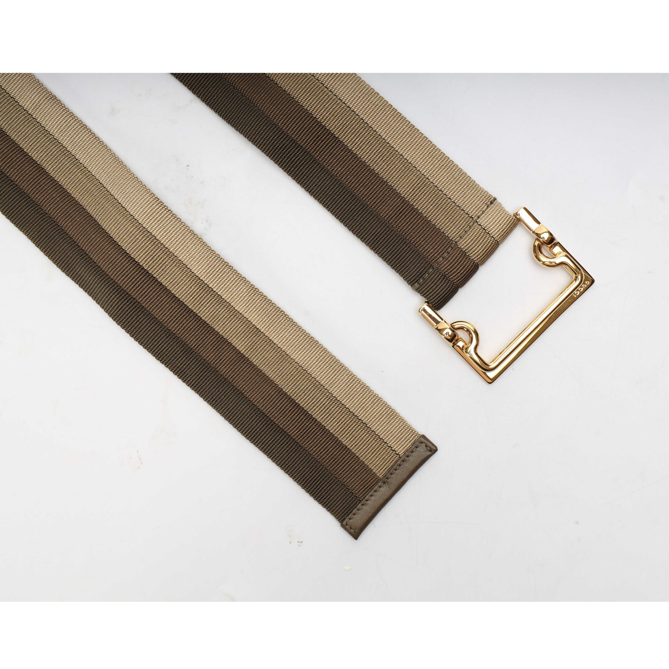 Gucci Colorblock Canvas Square Buckle Belt