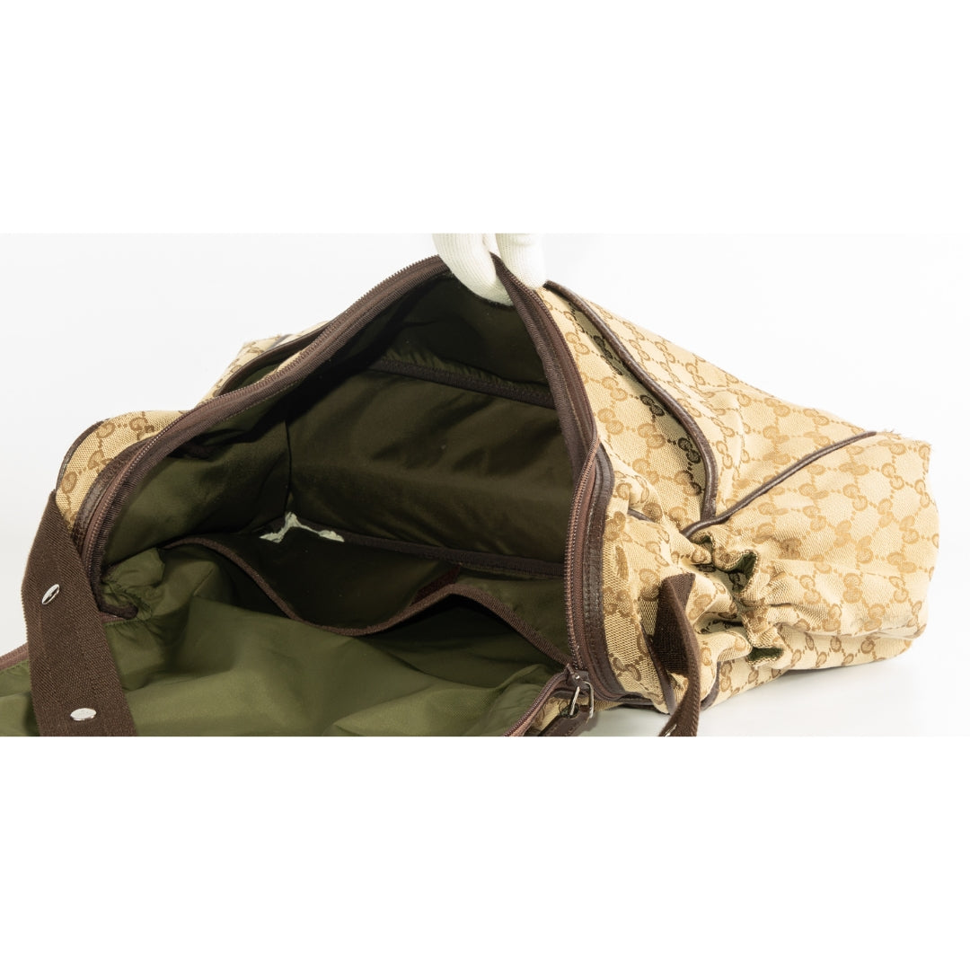 Gucci Beige/Ebony GG Canvas Large Diaper Bag
