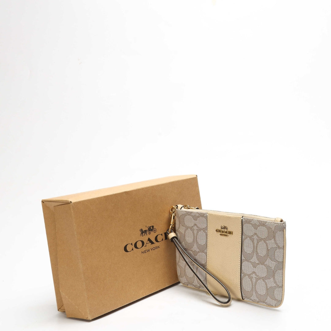Coach Signature Jacquard Wristlet