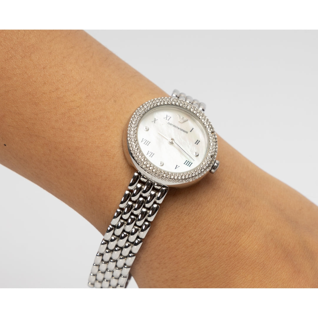 Emporio Armani Analog Silver Dial Watch