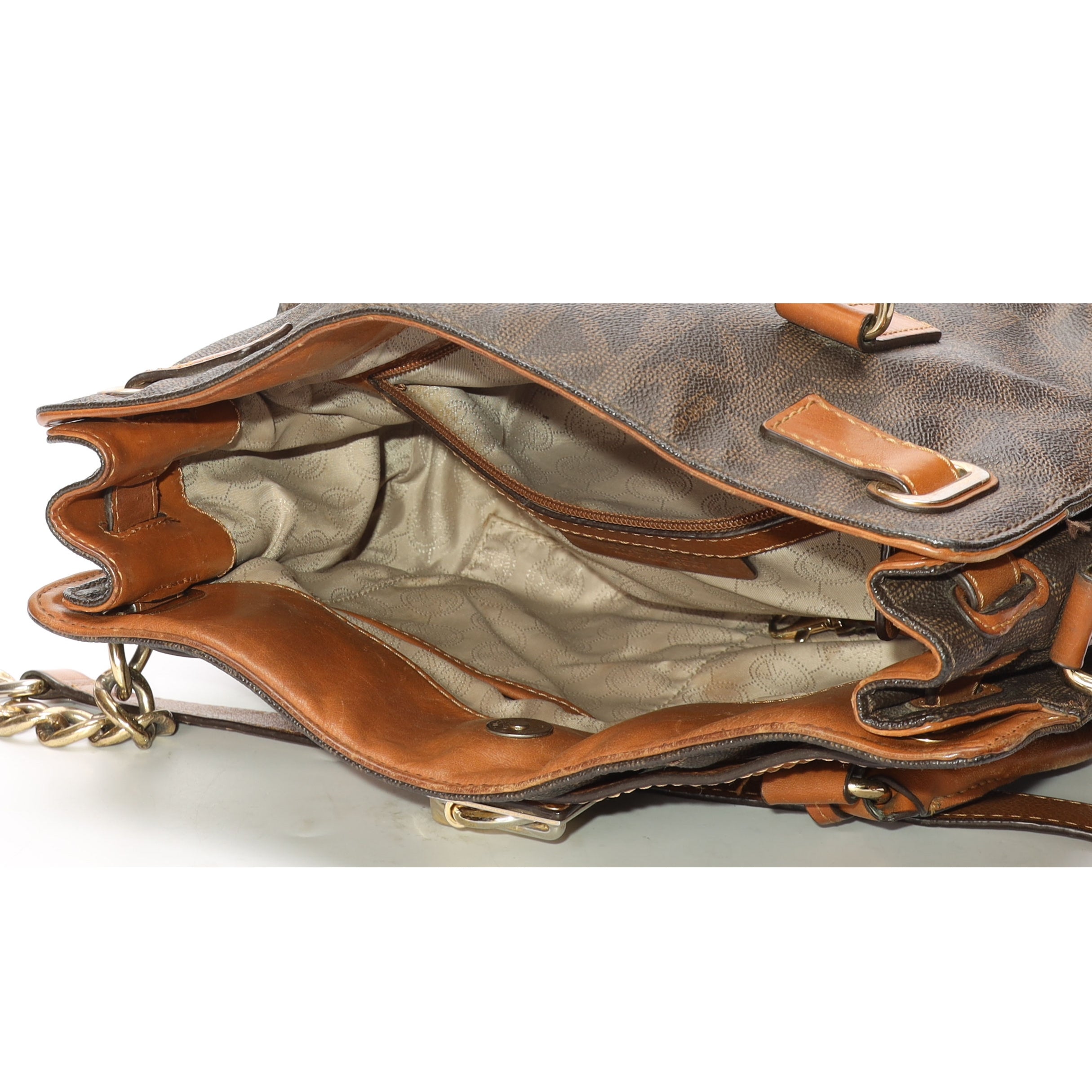 Michael Kors Hamilton Brown Logo Satchel