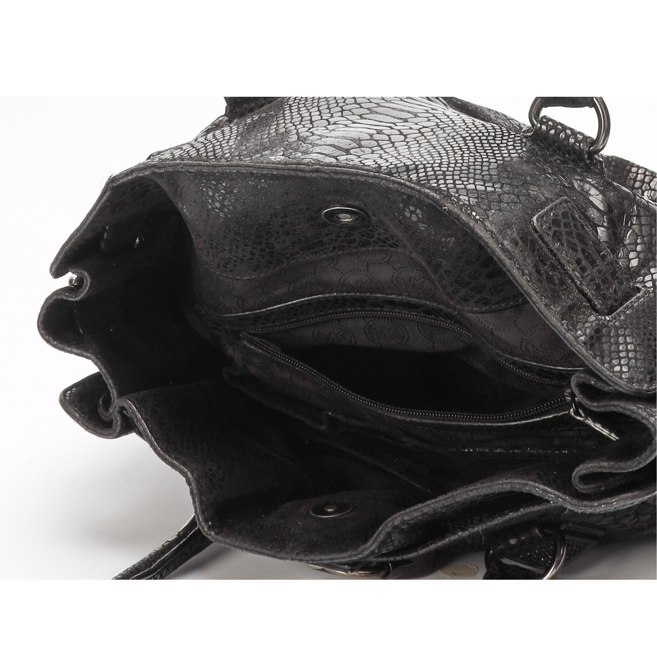 Michael Kors Black Python Convertible Tote