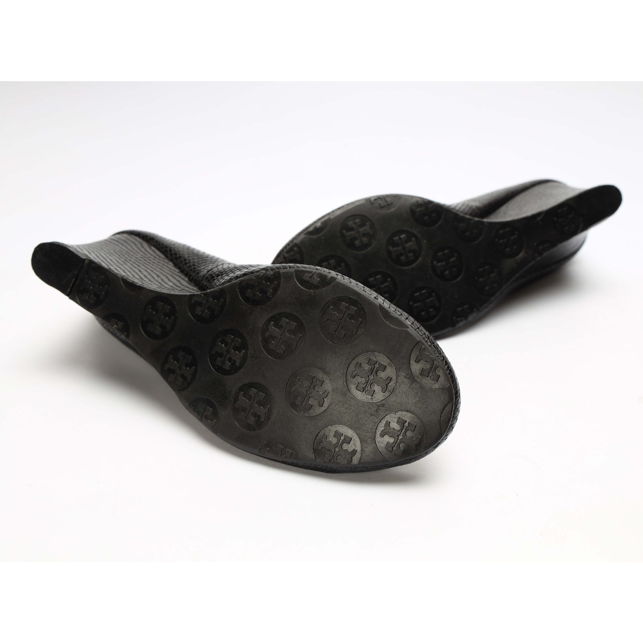 Tory Burch Black Sally Wedge Pumps