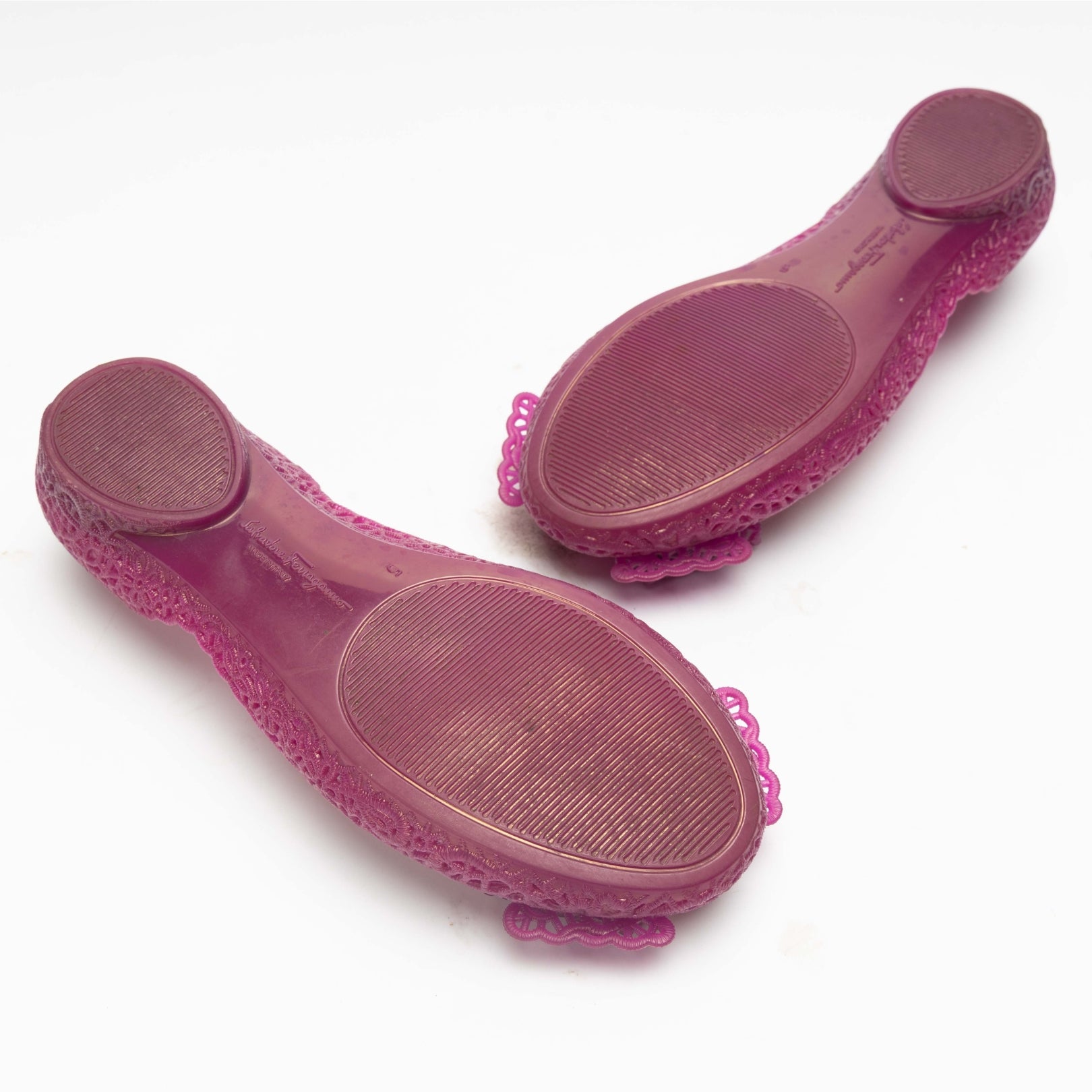 Salvatore Ferragamo Purple Jelly Nilly Ballet Flats