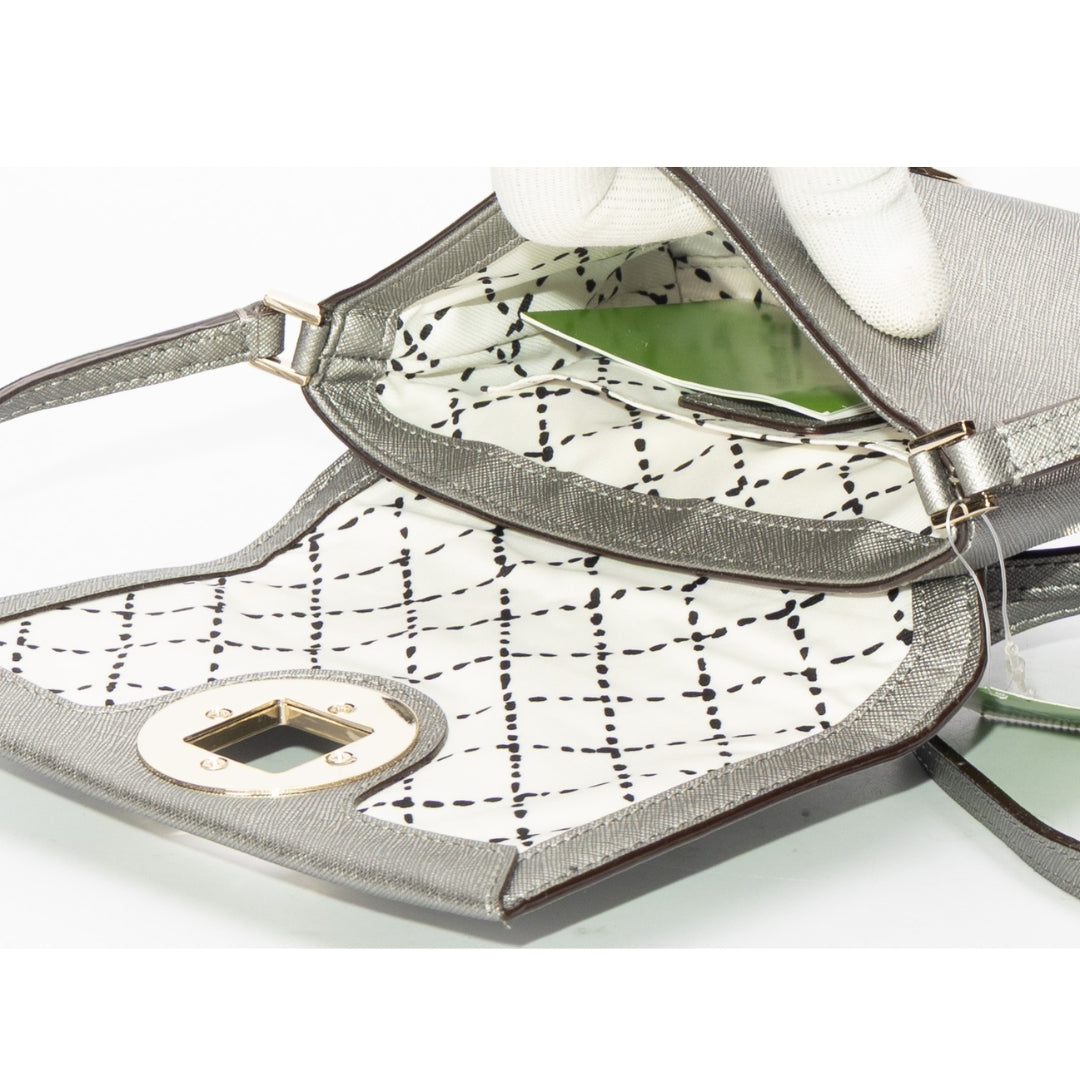 Kate Spade Grey Saffiano Leather Crossbody Bag