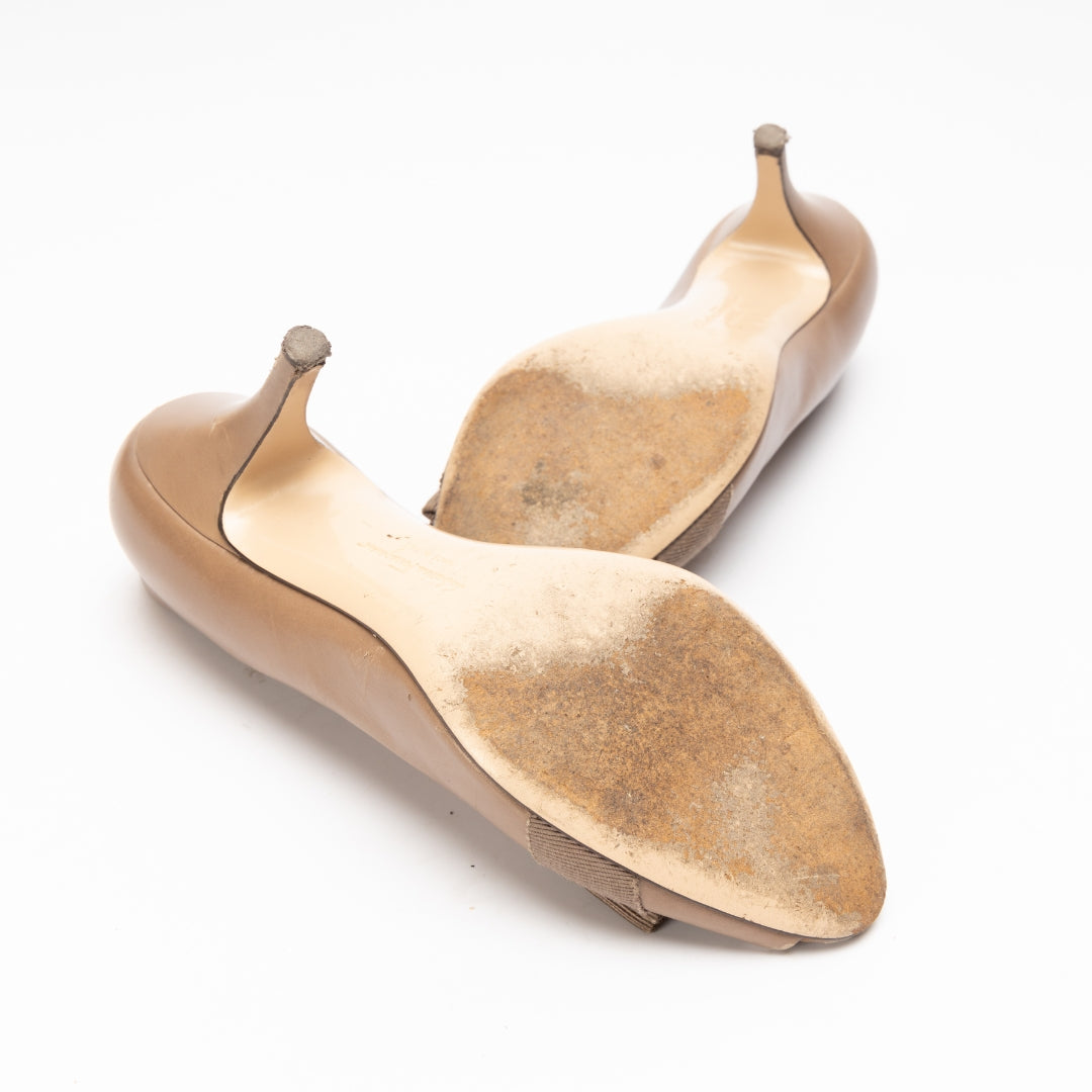 Salvatore Ferragamo Vara Bow Peep Toe Heels