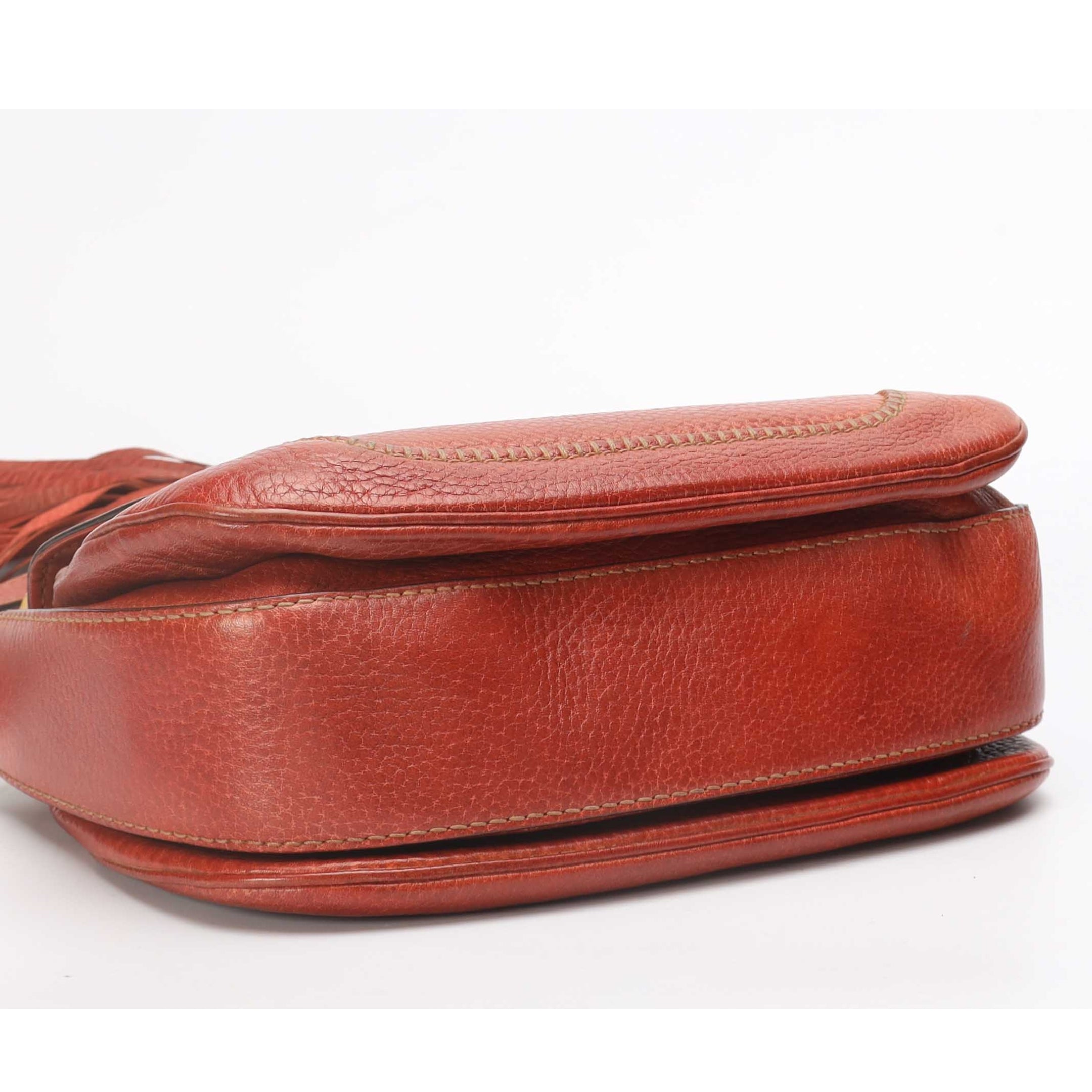 Gucci Red Tassel Bamboo Convertible Crossbody Bag