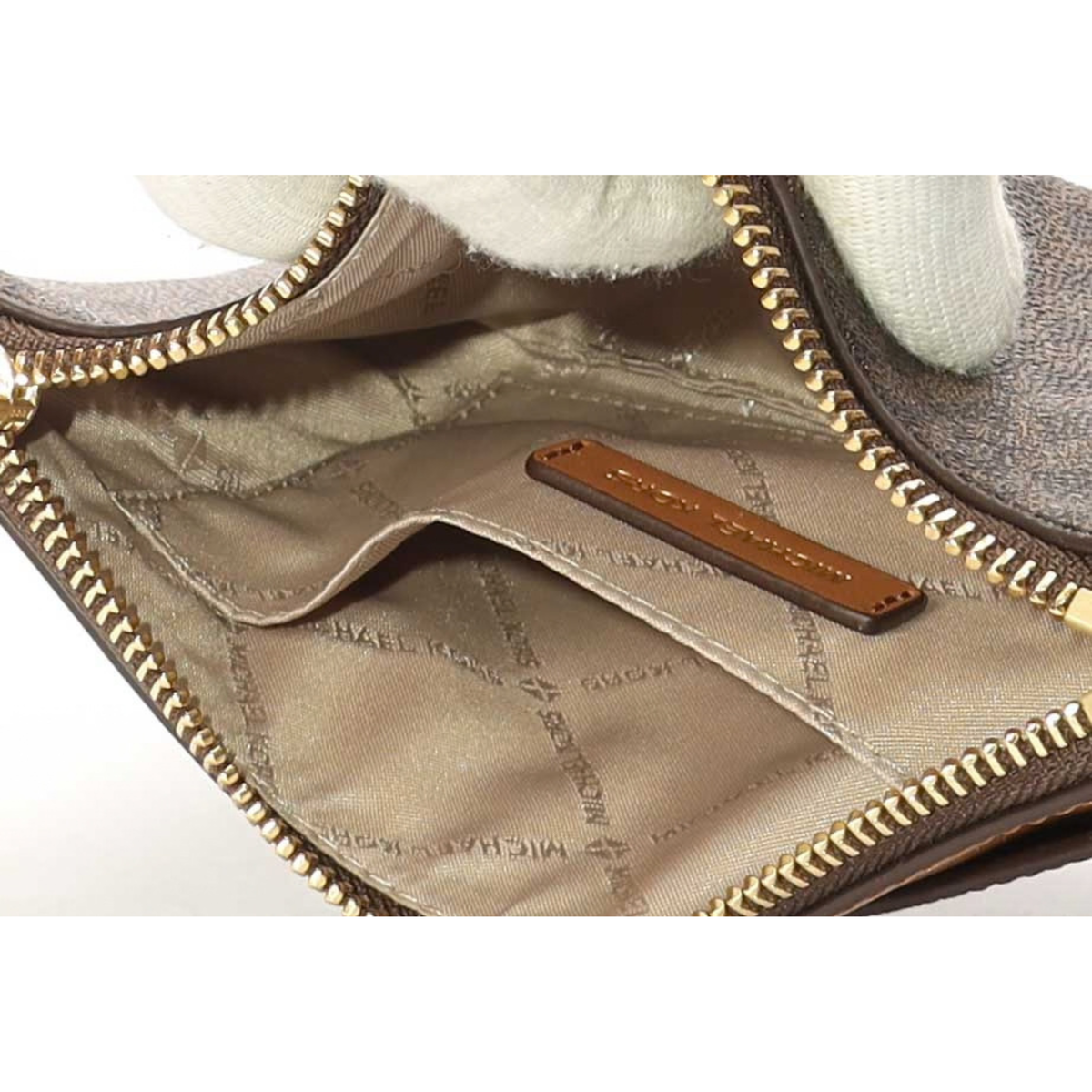Michael Kors Brown Logo Wristlet