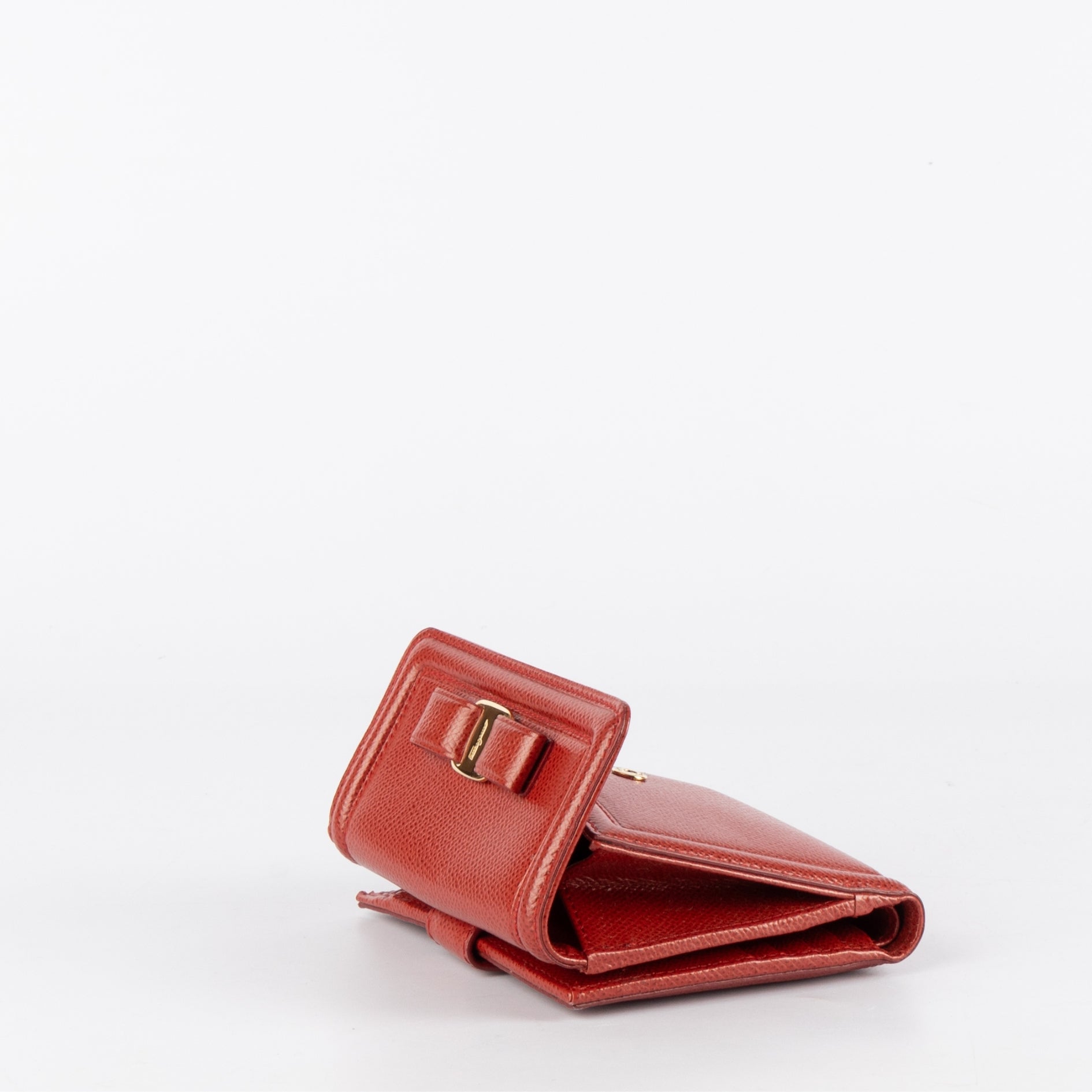 Salvatore Ferragamo Red Vara Bow Wallet