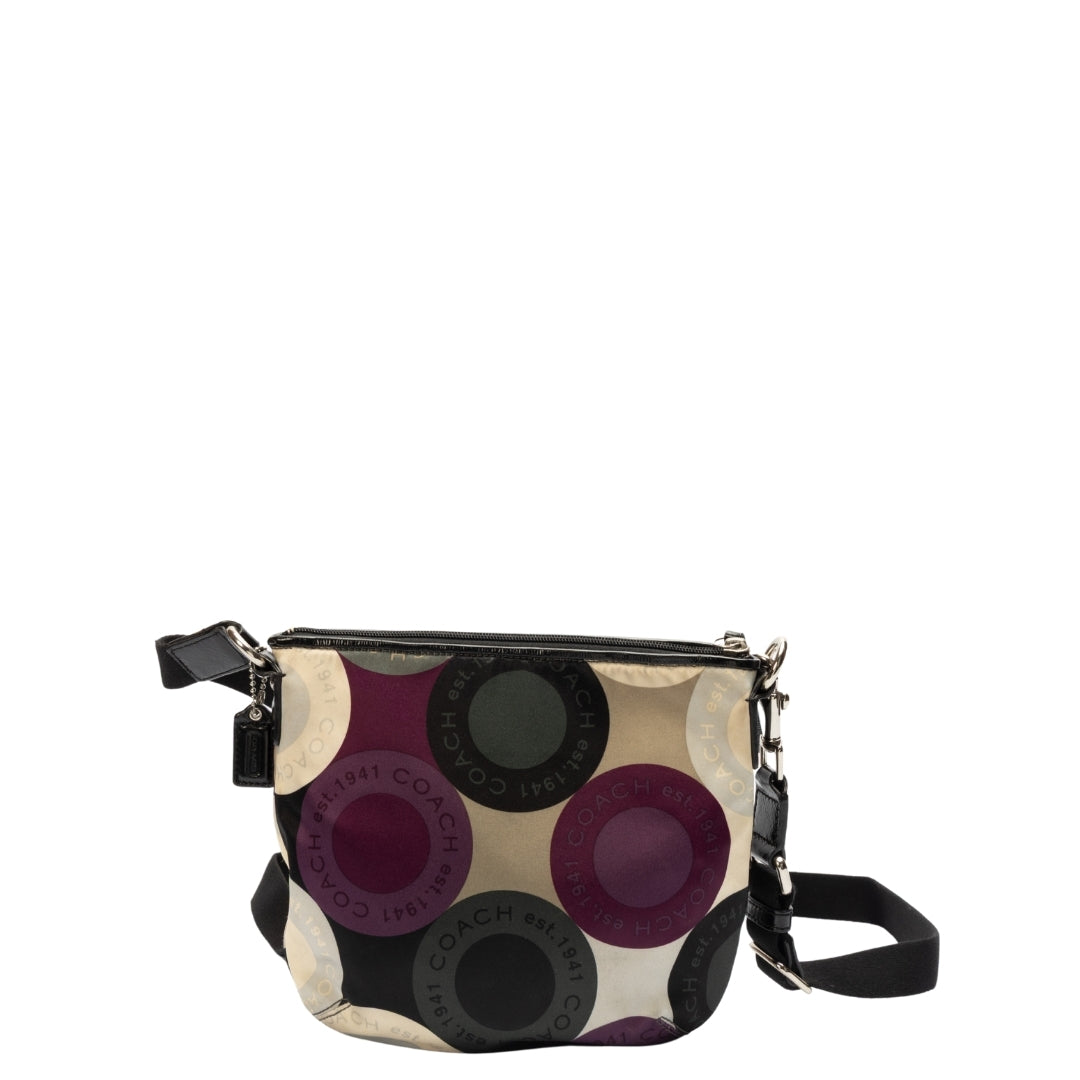 Coach Circle Purple Satin Crossbody