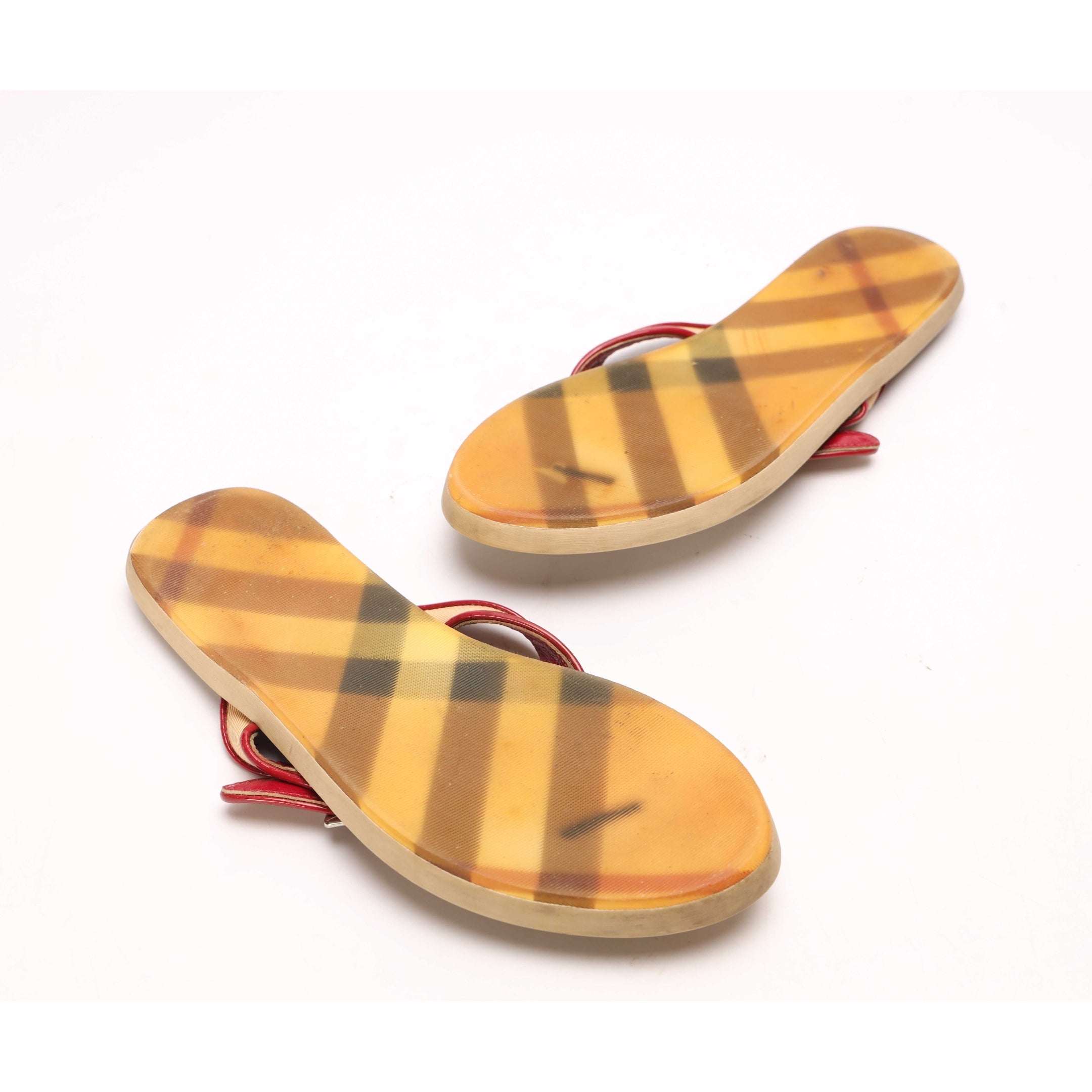 Burberry Check Beige Red Sandals
