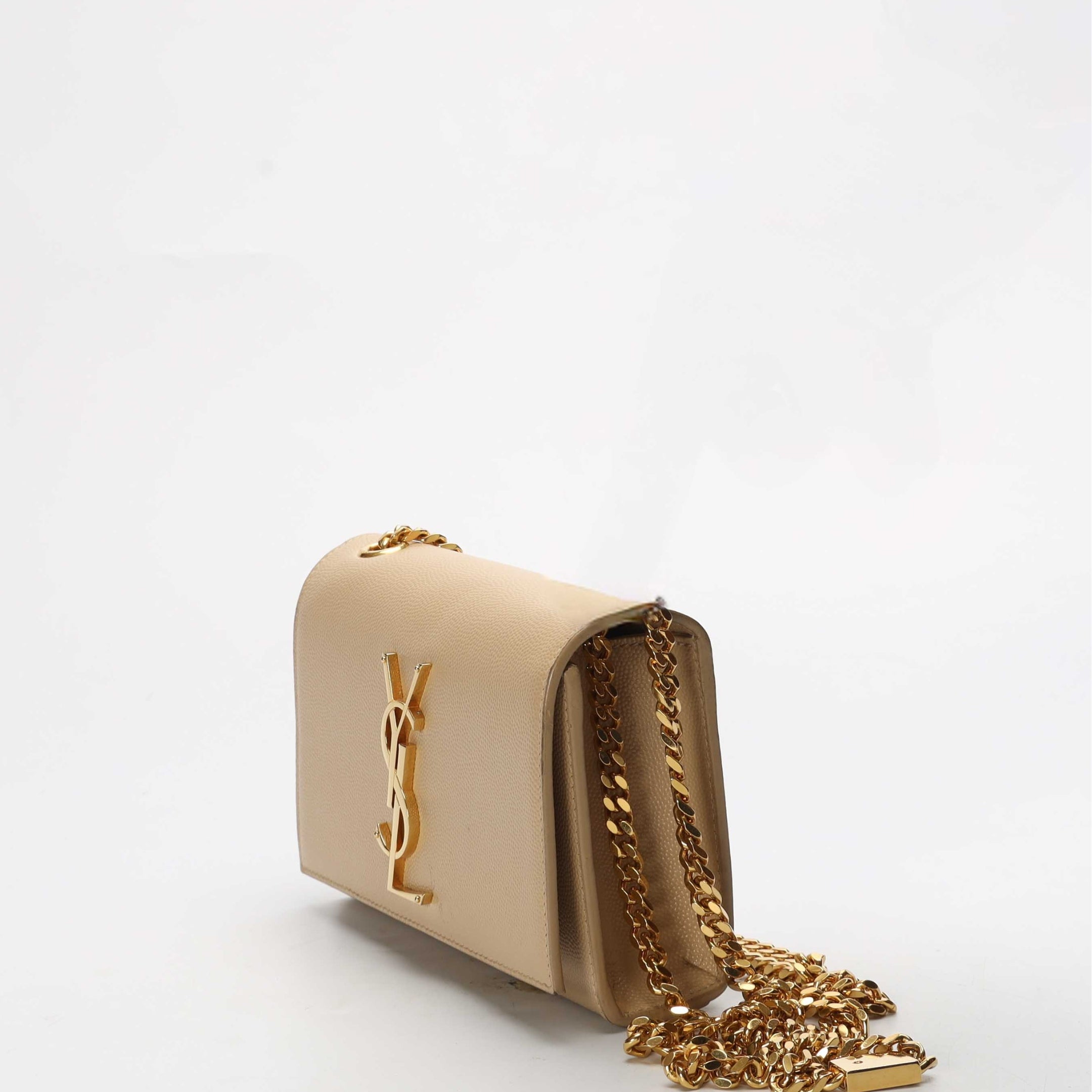 Saint Laurent Beige Grain De Poudre Crossbody Bag