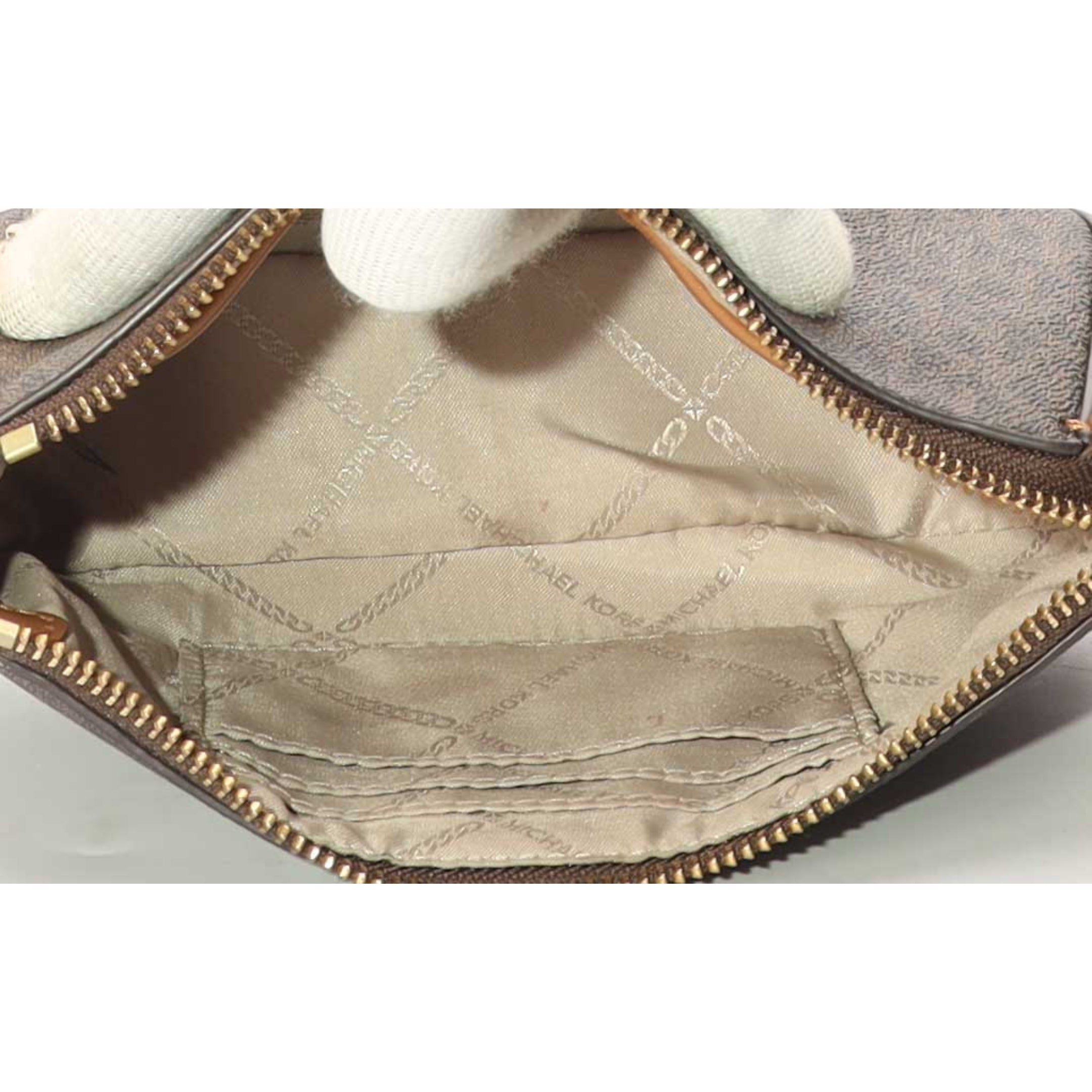 Michael Kors Brown Jet Set Small Chain Pouchette