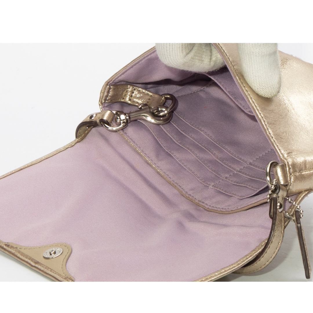 Coach Ashley Metallic Gold Pochette Bag