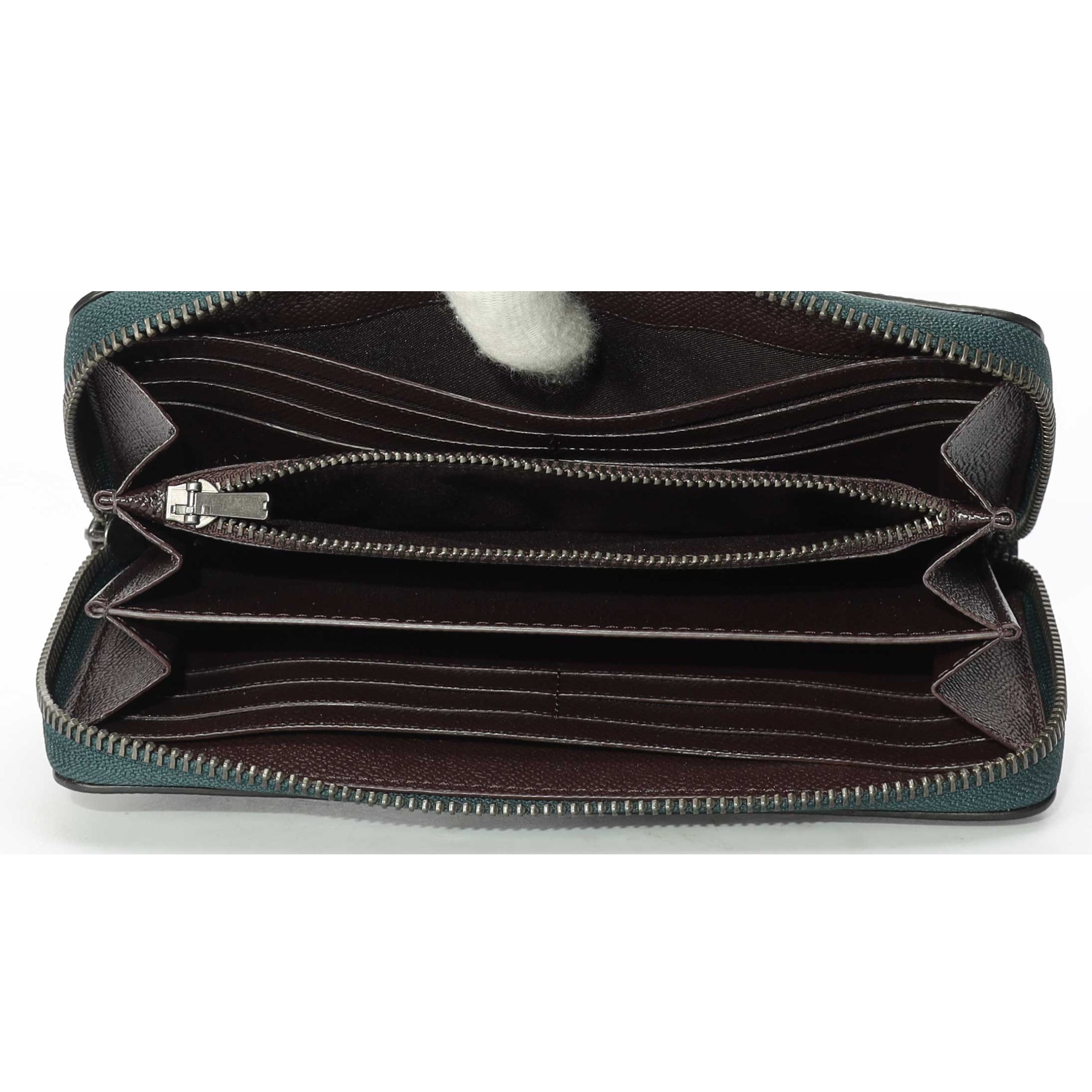 Coach Green Long Zip Around Wallet