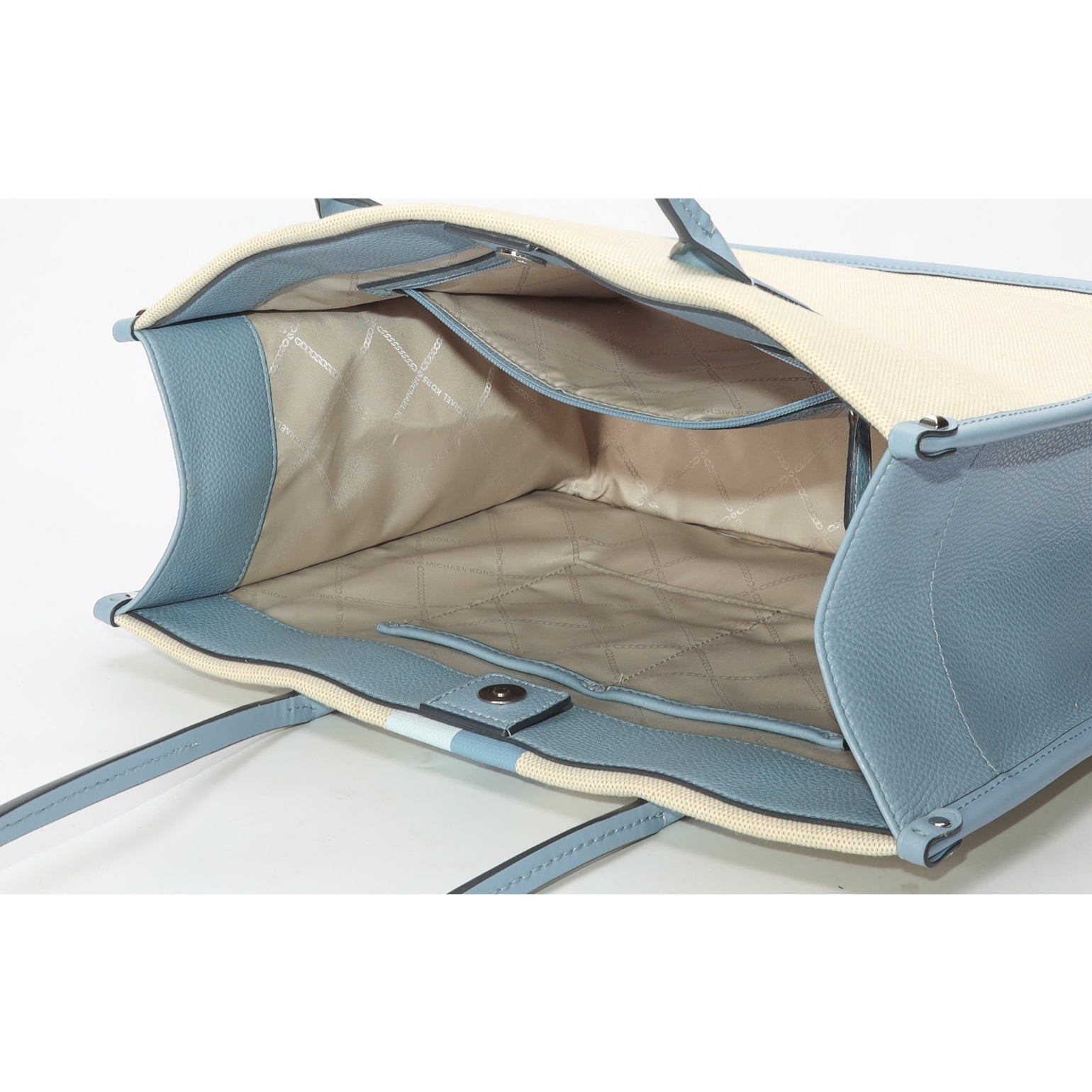 Michael Kors Heidi Blue Stripe Canvas Tote