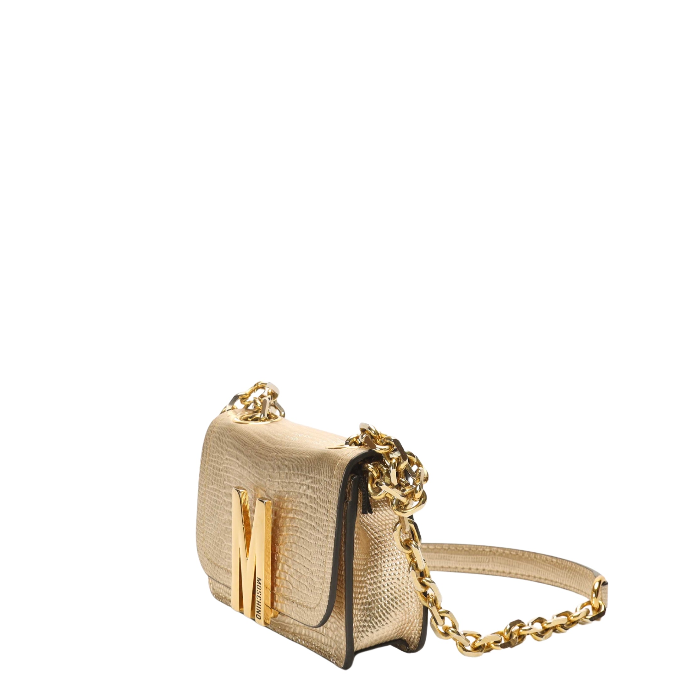 Moschino Logo Metallic Crossbody Bag