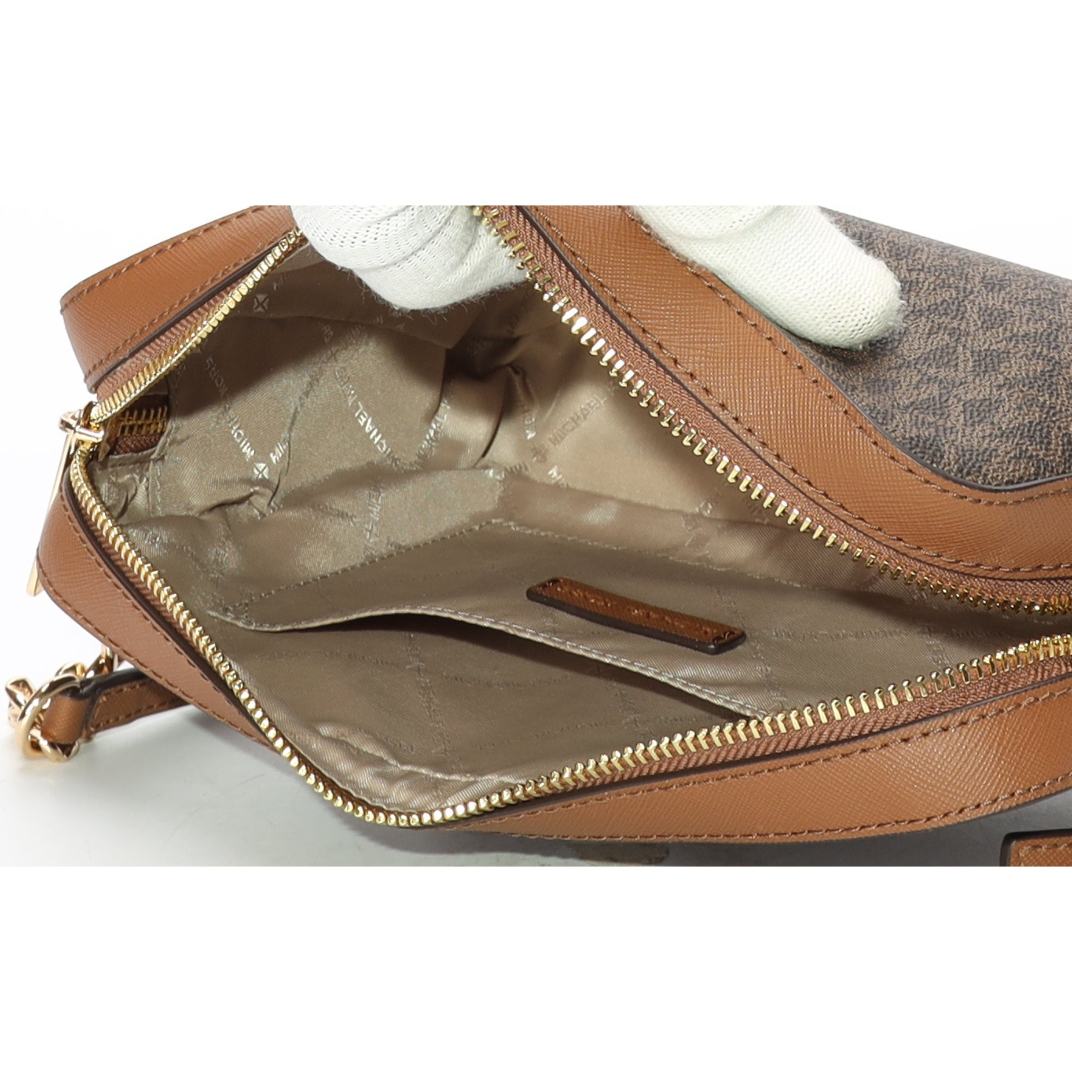 Michael Kors Brown Jet Set Logo Crossbody Bag