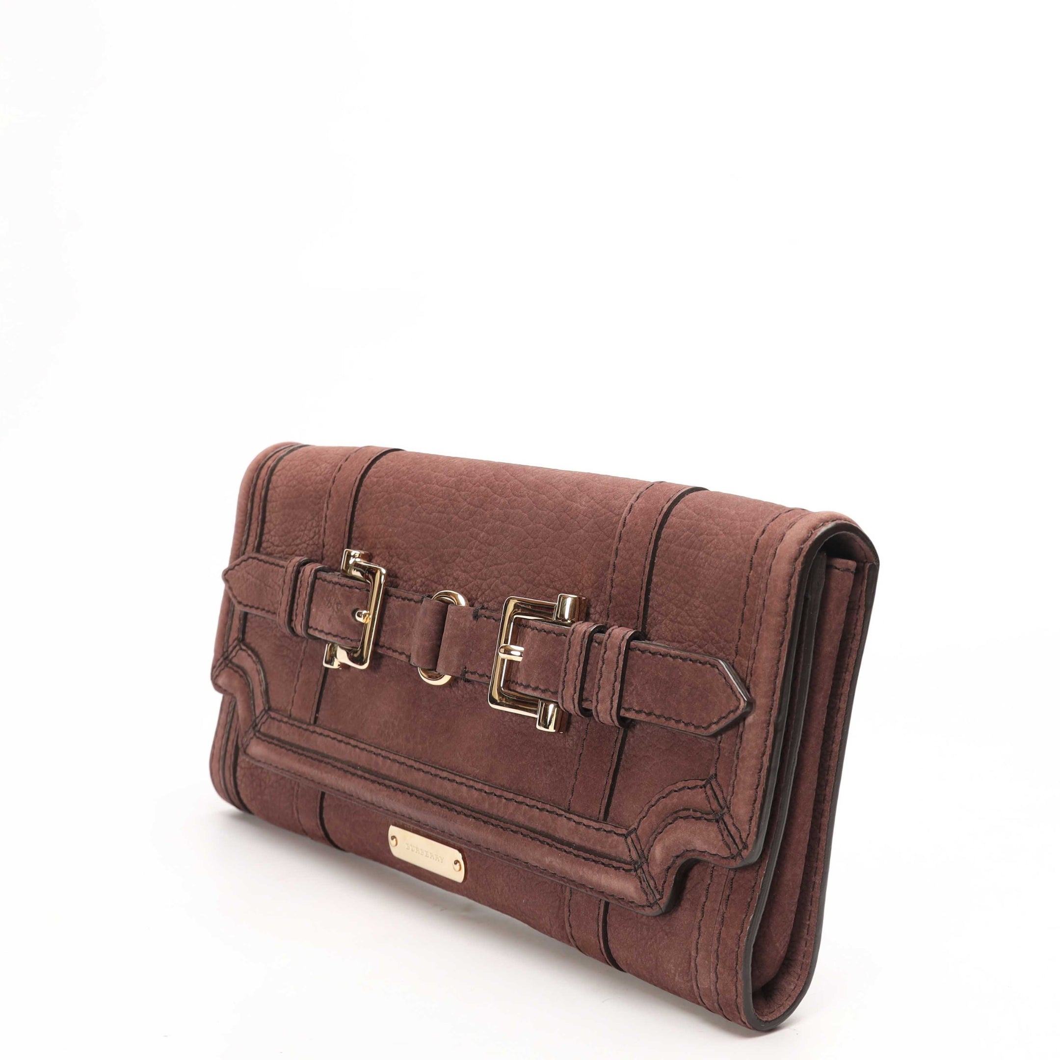 Burberry Brown Nubuck Margot Clutch