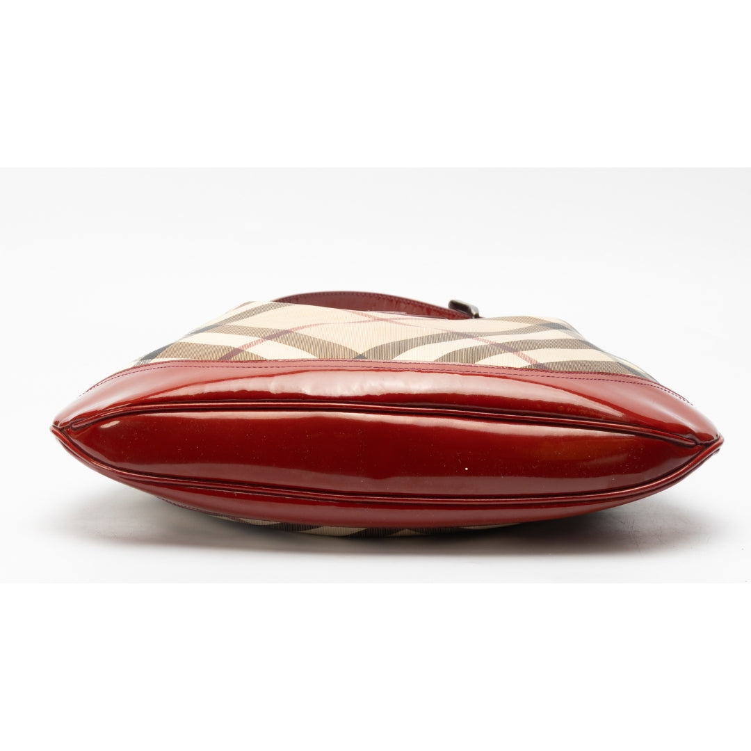 Burberry Nova Check PVC and Patent Leather Brooke Hobo Bag