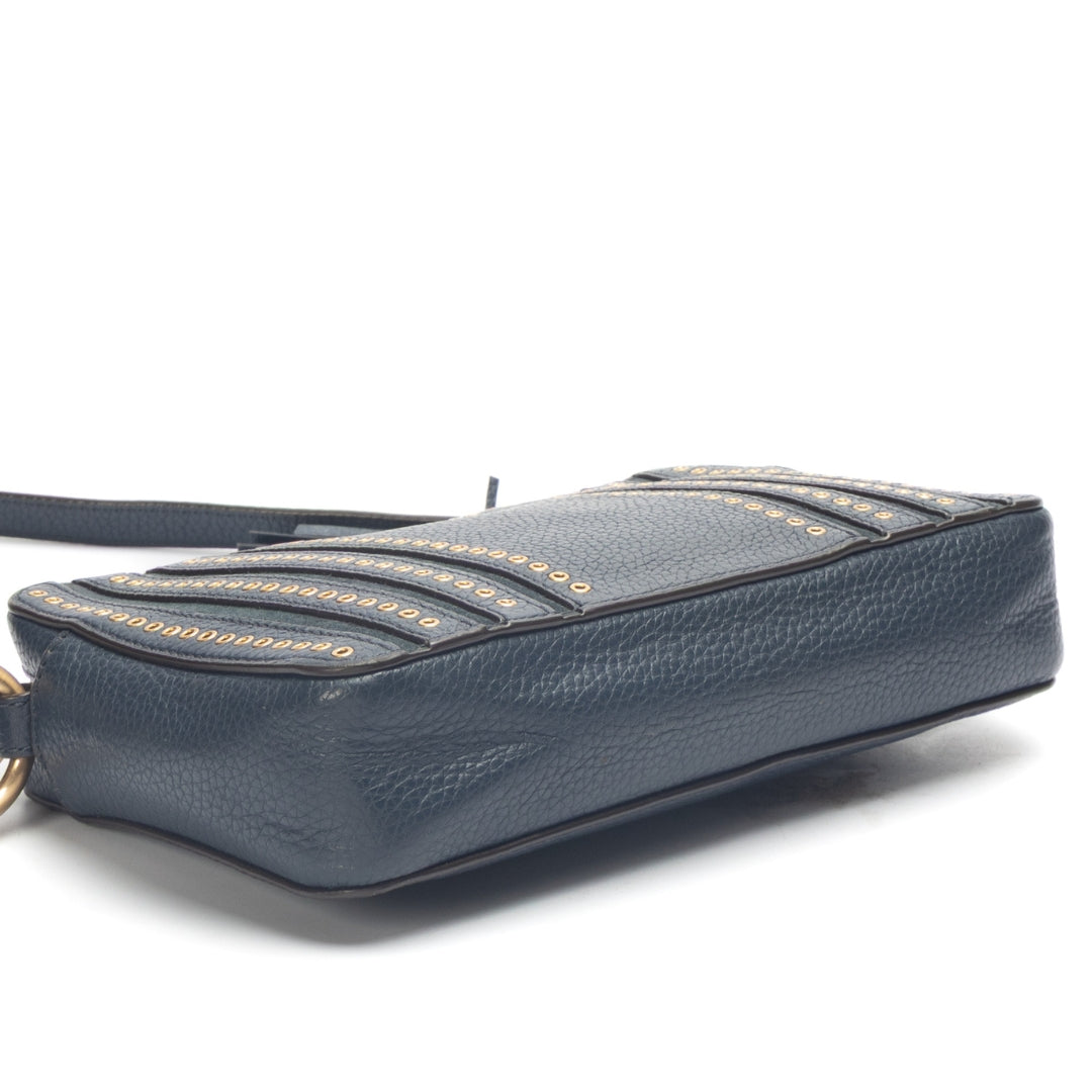 Michael Kors Blue Jet Set Studded Shoulder Bag