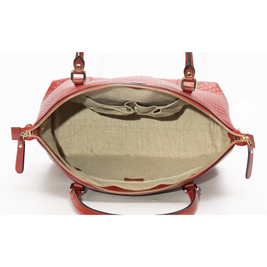 Gucci Red Microguccissima Leather Dome Satchel