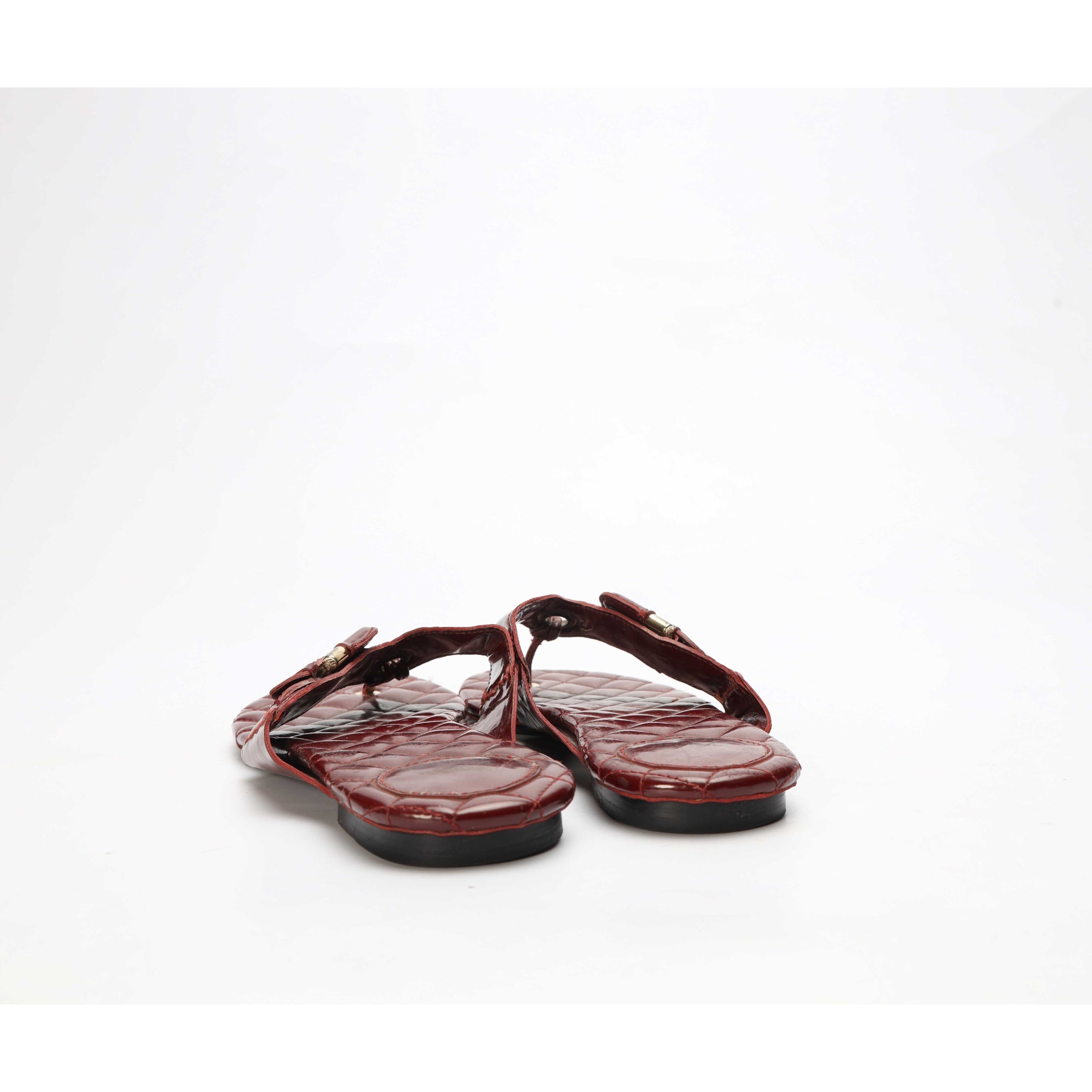 Burberry Quilted T-Strap Sandals