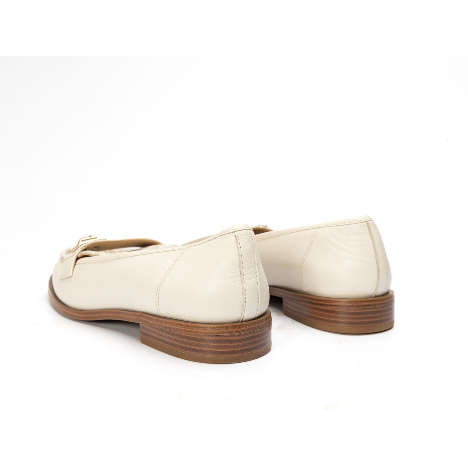 Michael Kors White Mandy Logo Moccasin Loafer