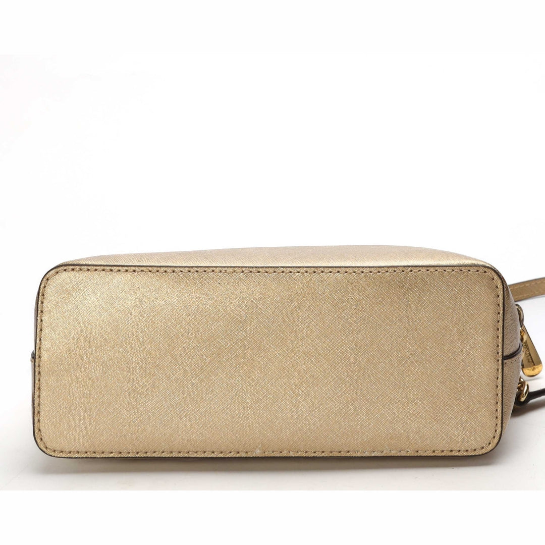 Michael Kors Jet Set Gold Dome Crossbody Bag