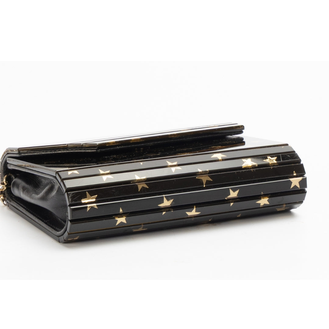 Jimmy Choo Black and Gold Mini Acrylic Crossbody bag