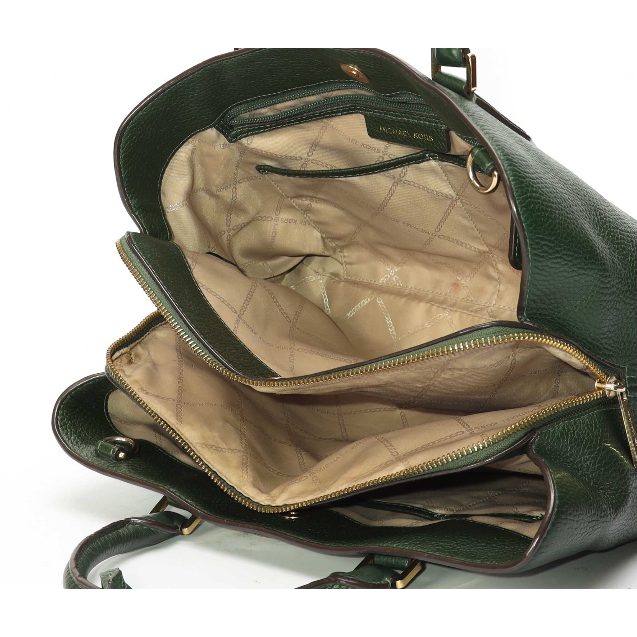 Michael Kors Camille Large Green Satchel