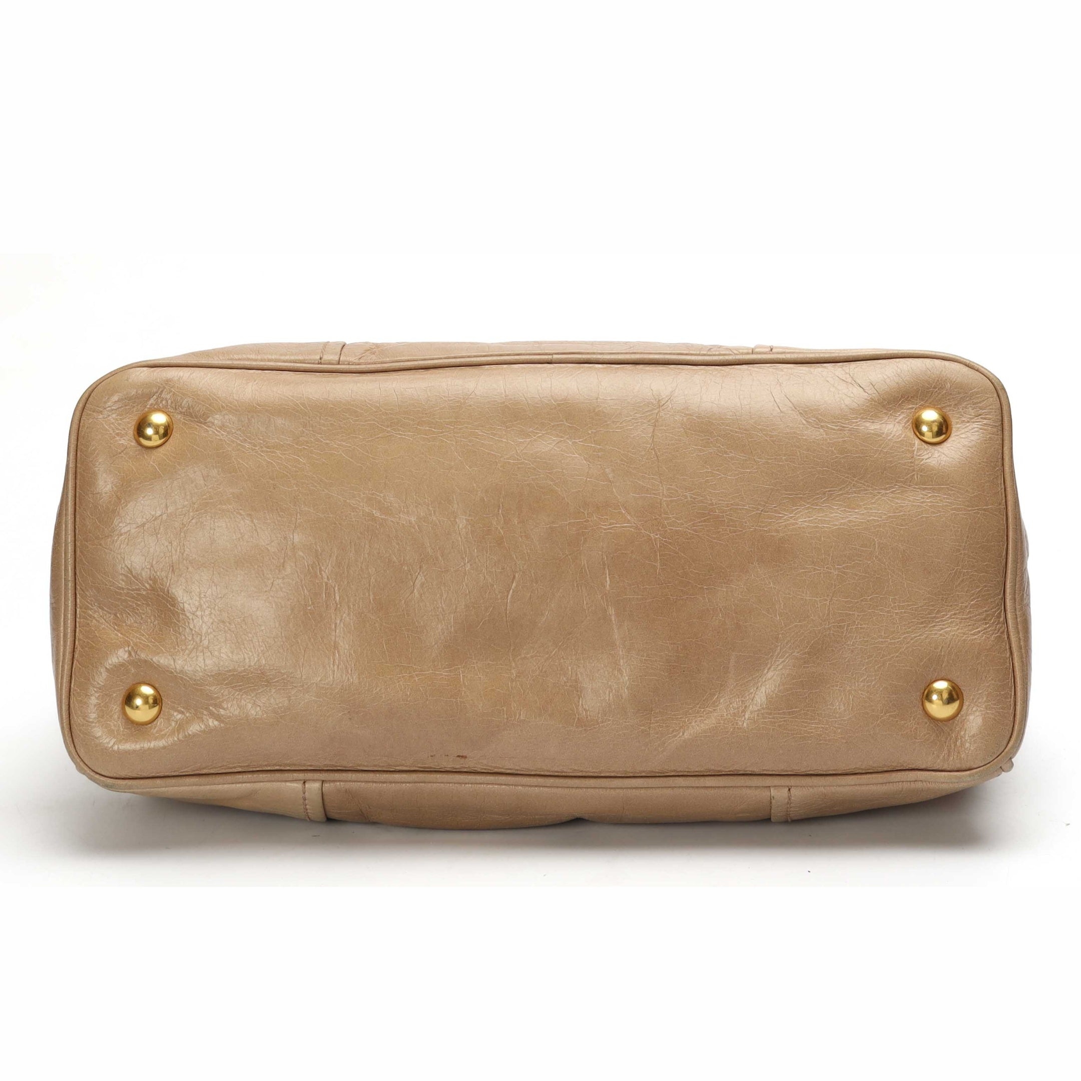 Miu Miu Beige Vitello Shine Convertible Tote