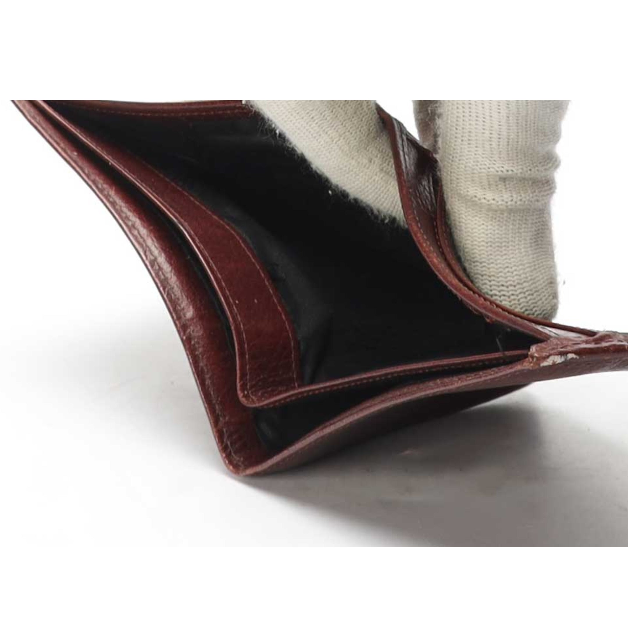 Saint Laurent Maroon YSL Bi-Fold Wallet