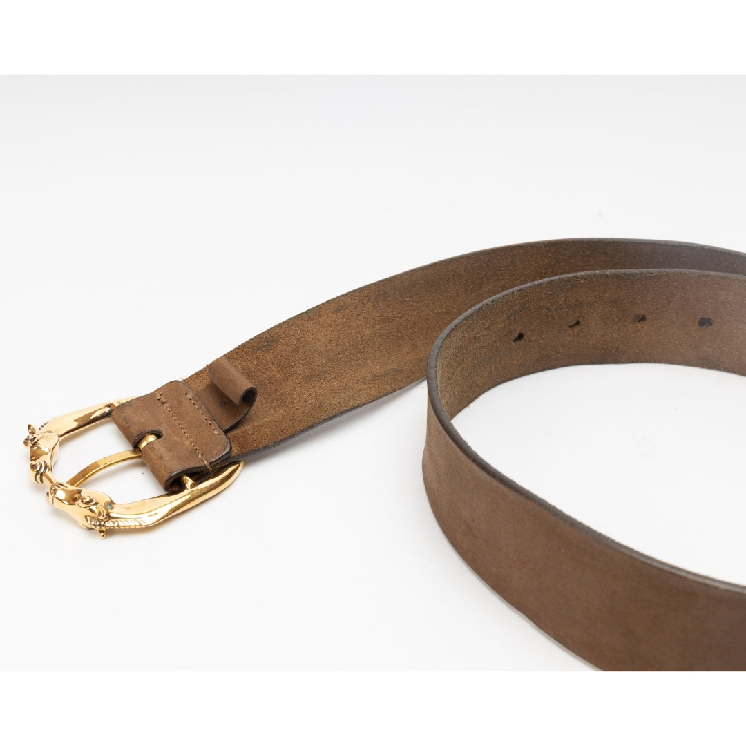 Gucci Horse Head Buckle Leather Belt