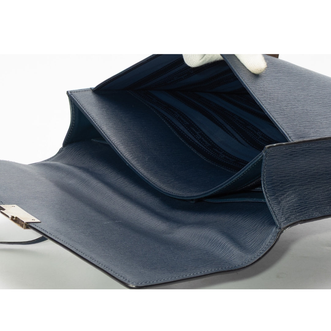 Salvatore Ferragamo Navy Blue Briefcase