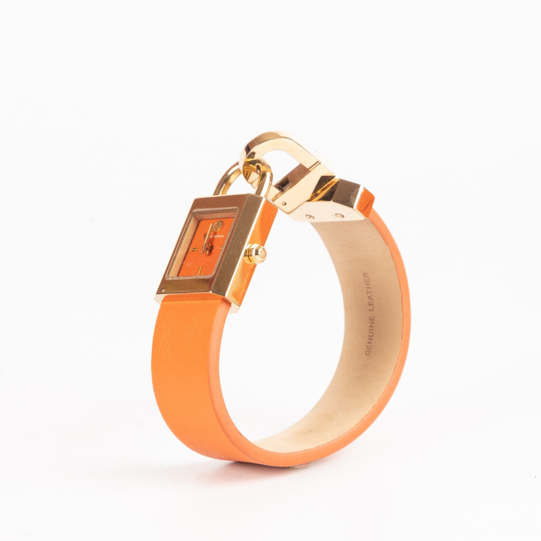 Tory Burch Surrey Orange Gold Tone Watch