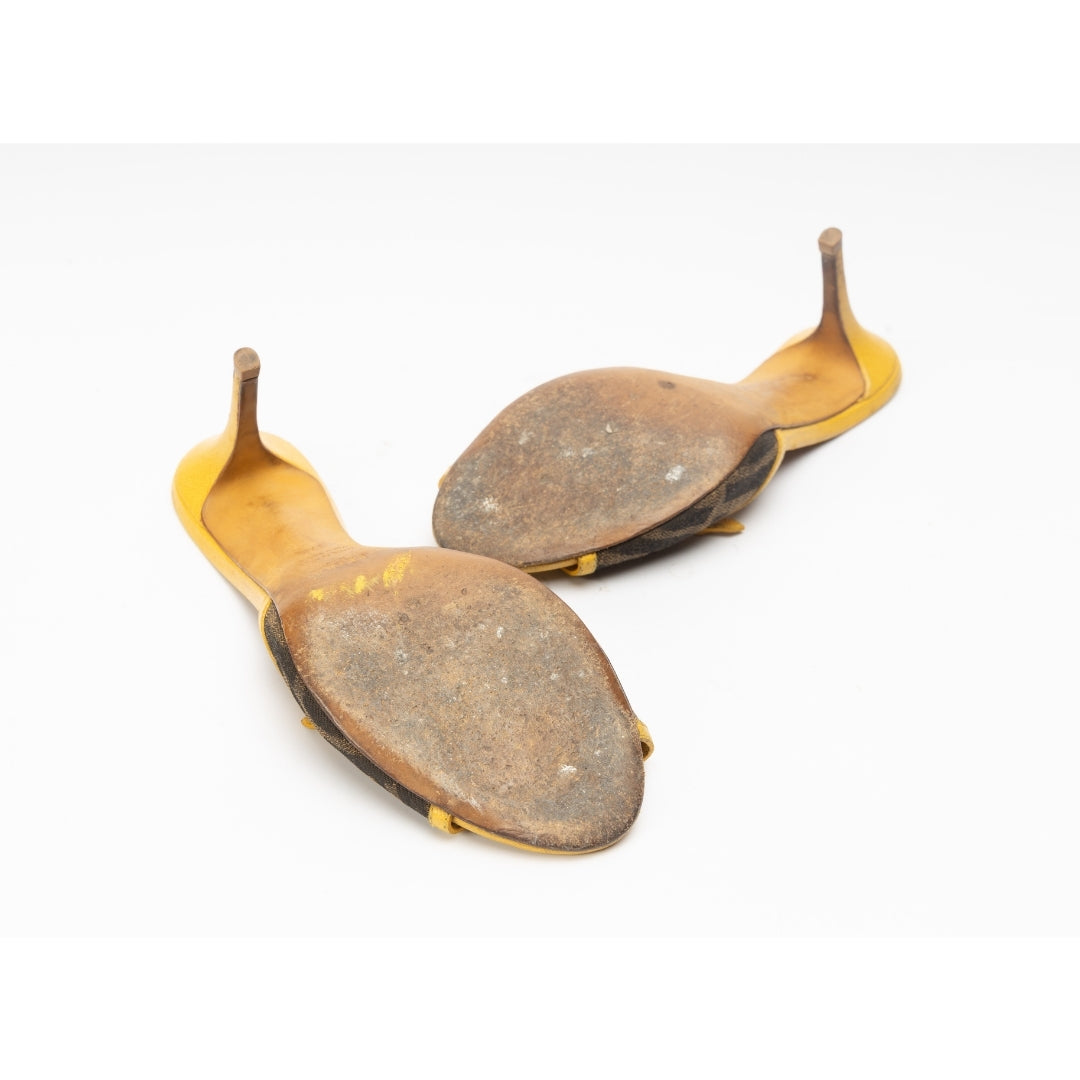 Fendi Yellow Zucca Canvas slides