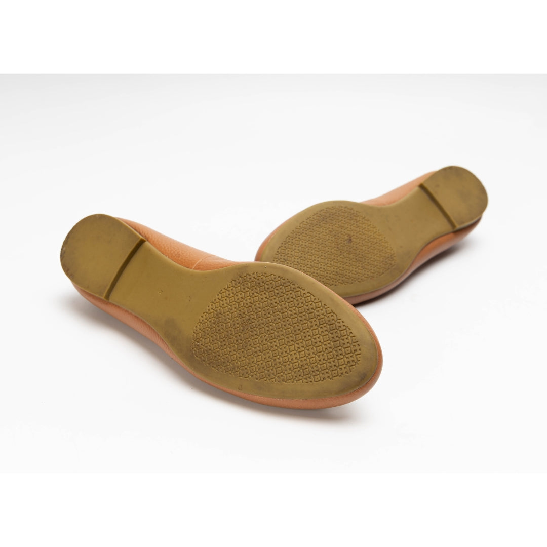 Tory Burch Brown Leather Reva Ballet Flats
