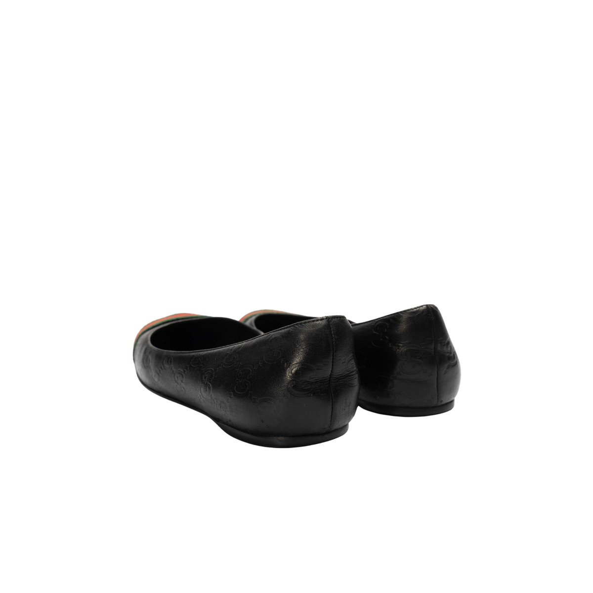 Gucci Black Guccissima Web Ballet Flats