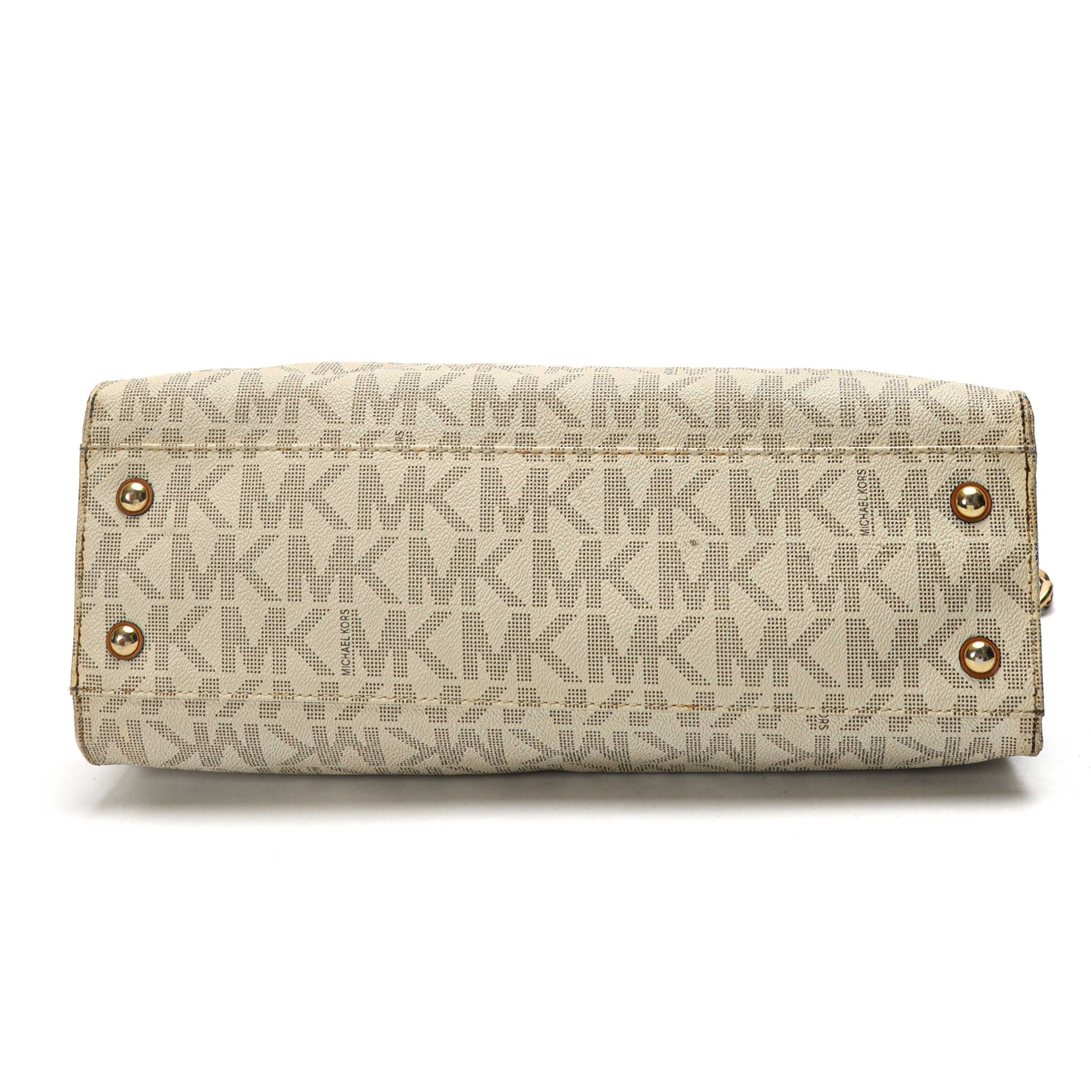 Michael Kors Logo Vanilla East West Hamilton Tote