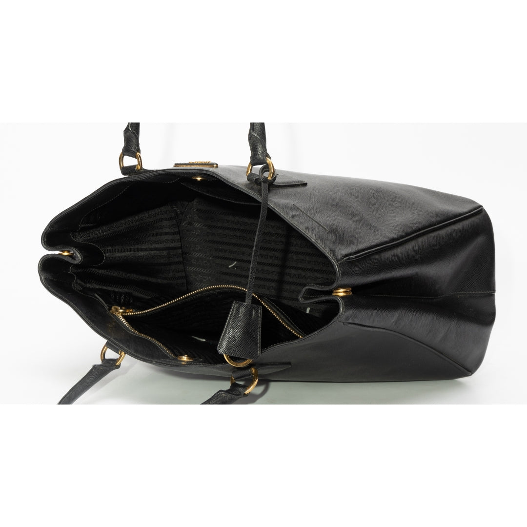 Prada Black Saffiano Lux Leather Medium Tote