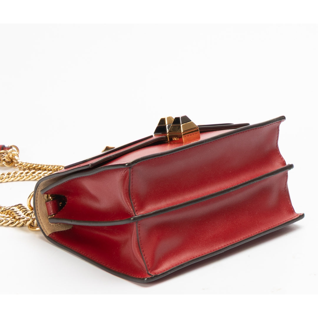 Fendi Vitello Monster Eyes Studded Kan Shoulder Bag