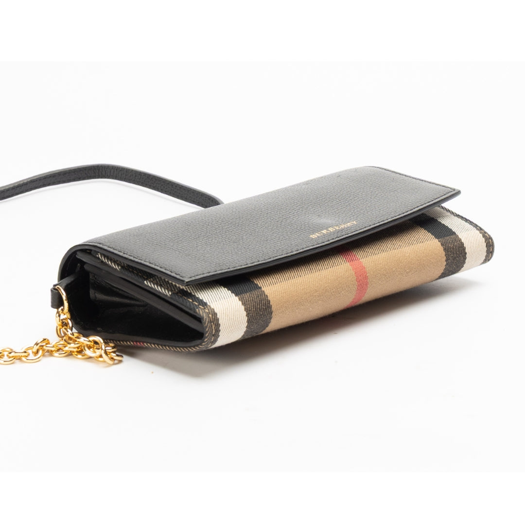 Burberry House Check Canvas Flap Continental Wallet