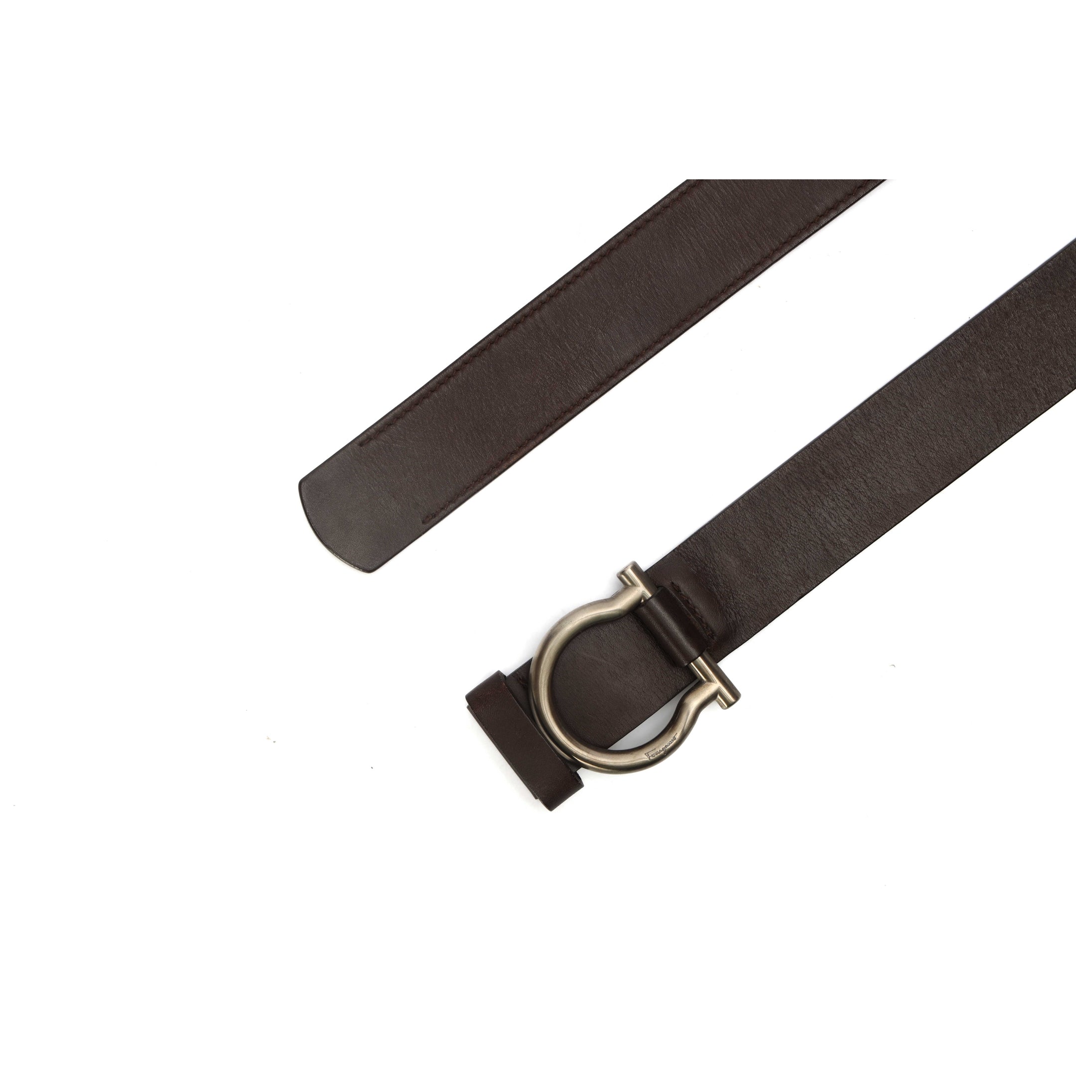 Ferragamo Black Classic Golden Buckle Belt